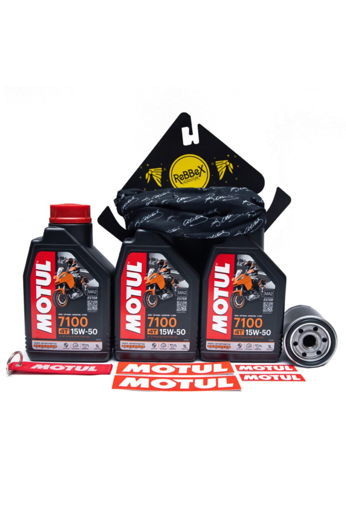 Motul 7100 15w 50 (3 Adet Motor) Yağı Cf Moto Nk 400 -650 Yag  Filtresi Rebbex Baff Stiker Anahtarlık