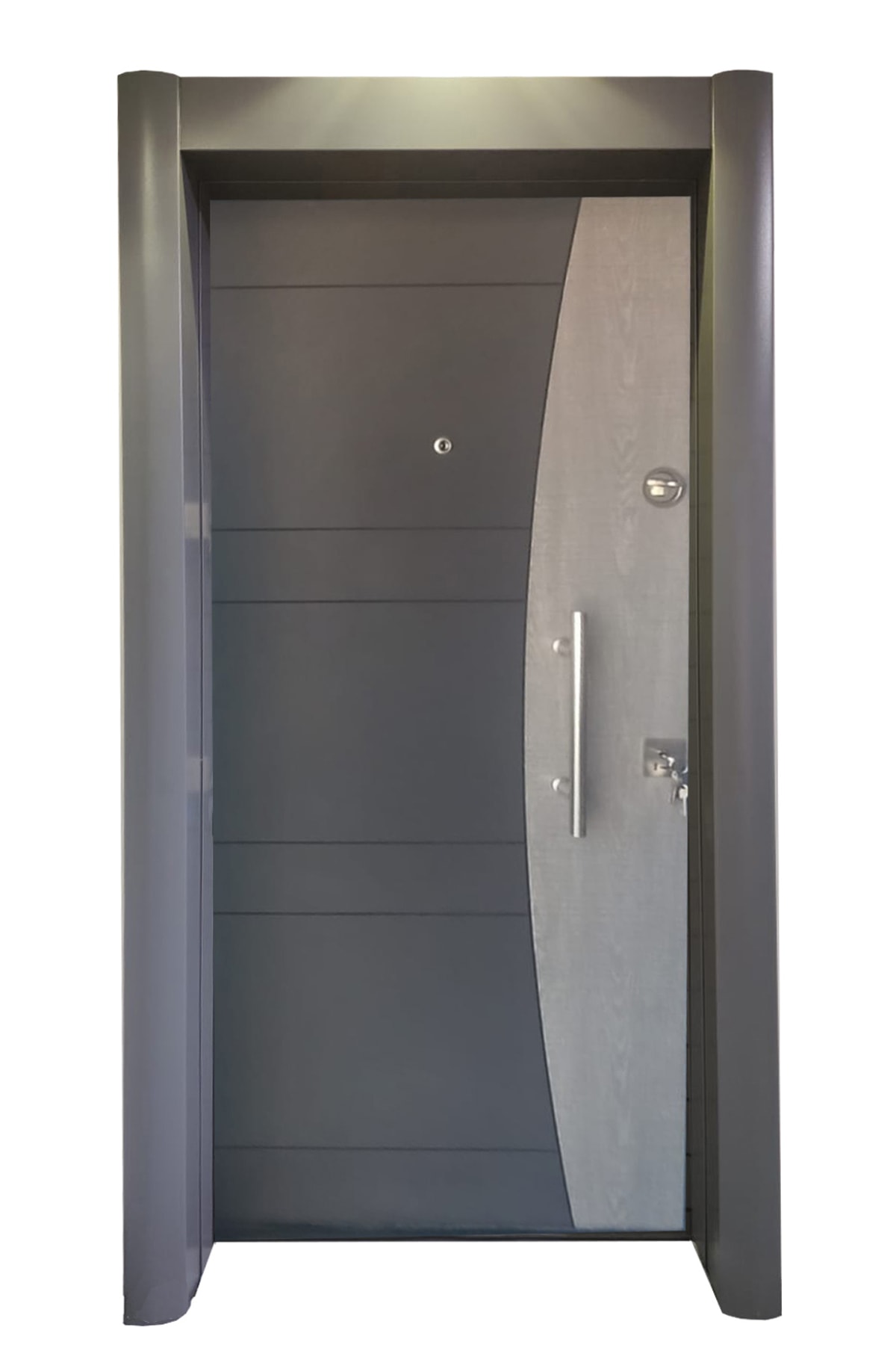Tezdoor Antrasit Renk Düz Model Tırnaklı Sistem Çelik Kapı 1597 Model