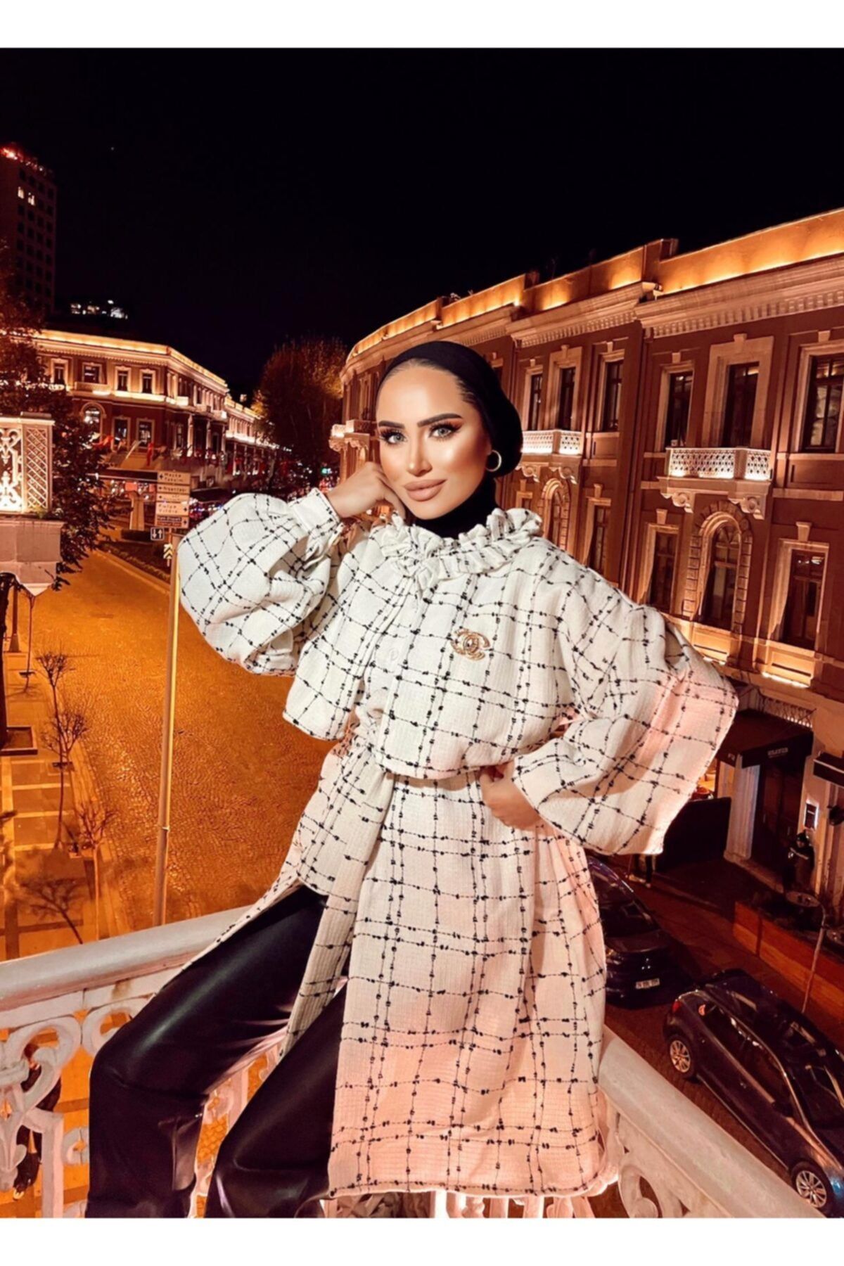 MODAMEVA Moda Meva Kadın Beyaz Tüvit Roma Ceket