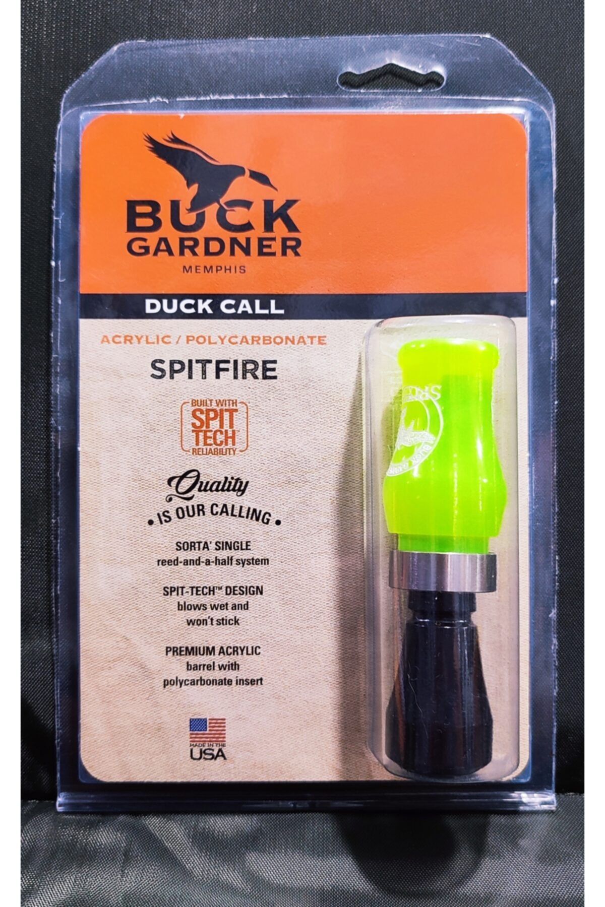 BUCK GARDNER Acrylic Polycarbonate Spitfire Sarı Ördek Düdüğü