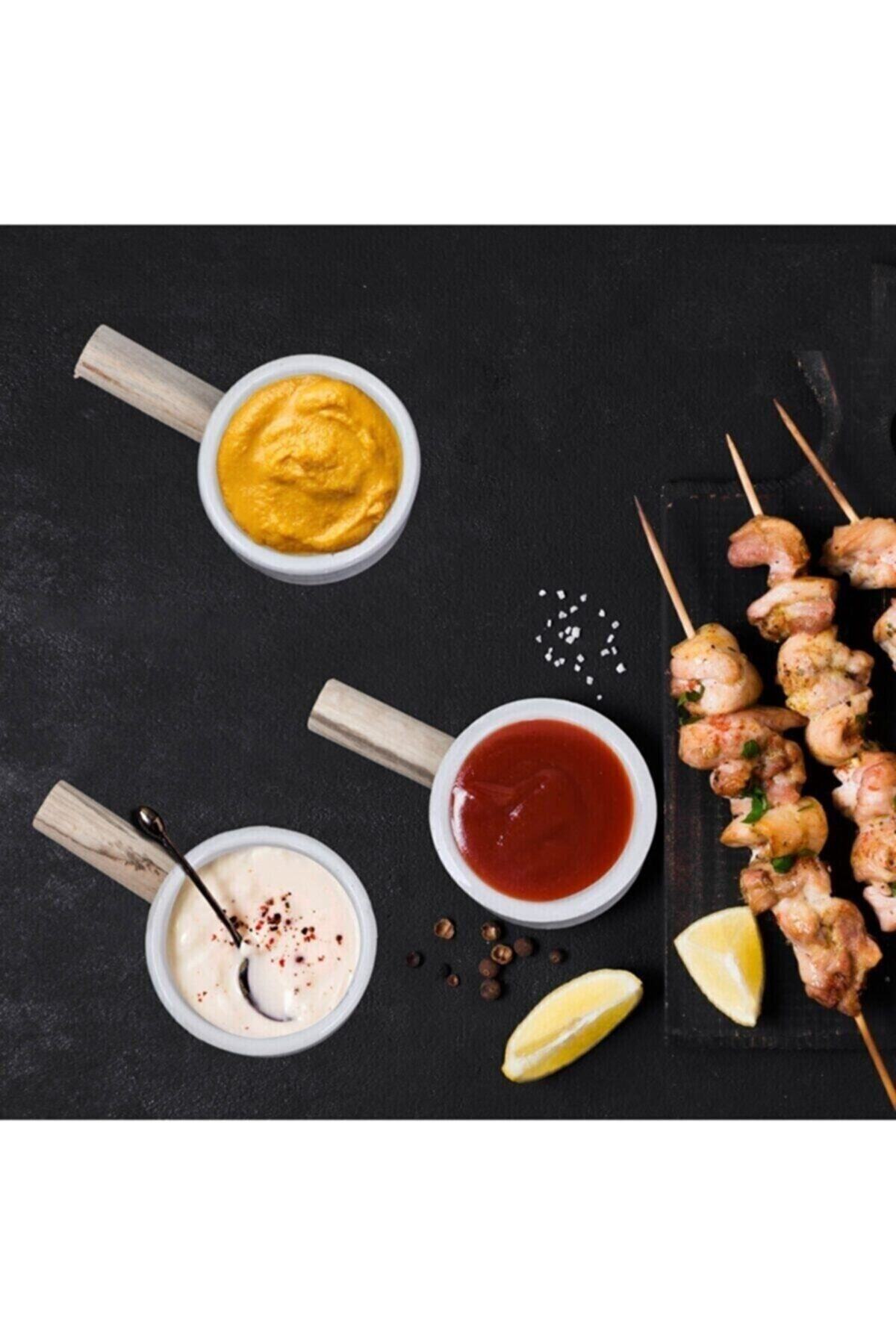Marjinal Kitchen 3'lü Ağaç Saplı Sosluk
