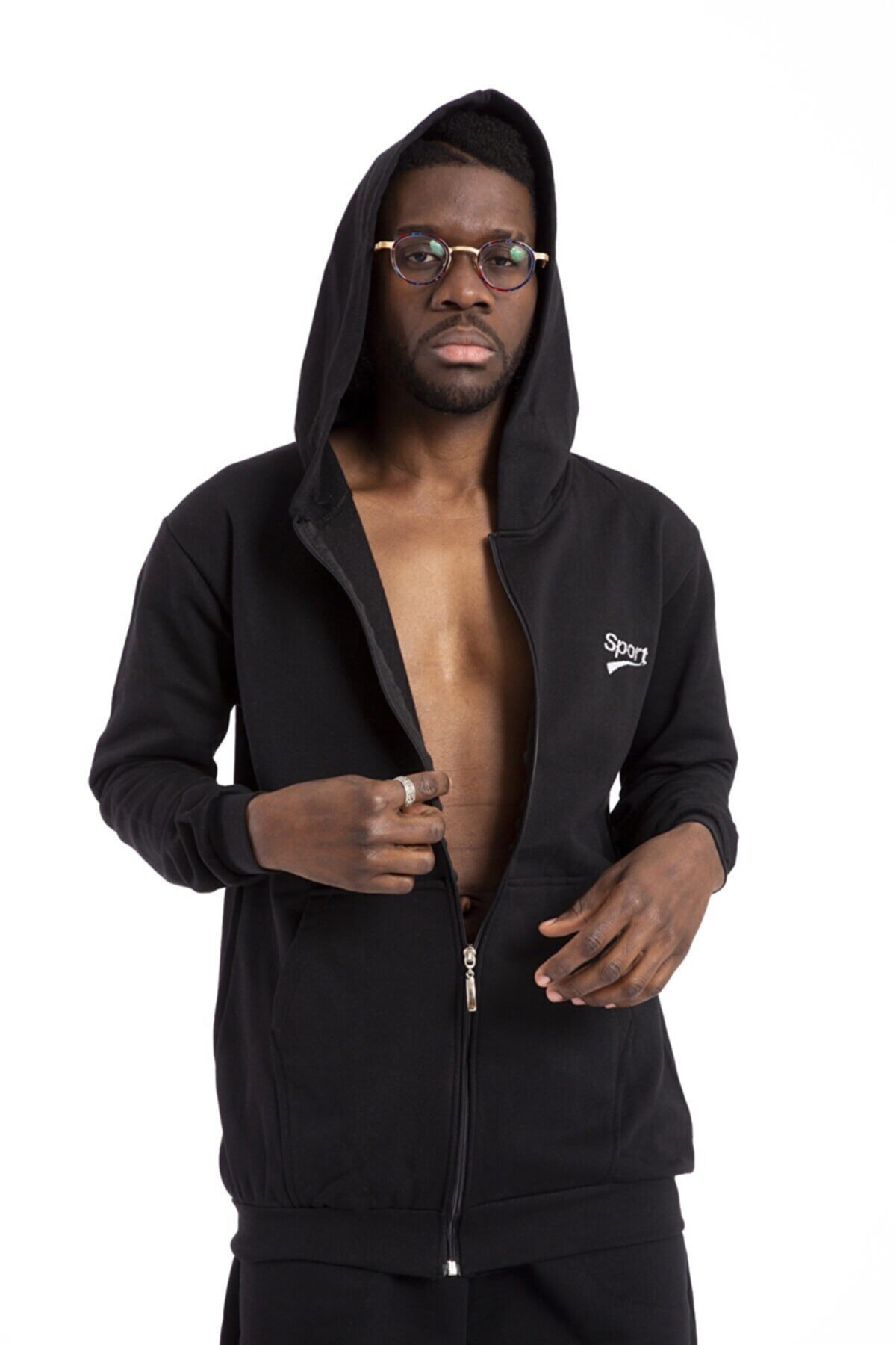 Sersu Sport Kapüşonlu Tam Fermuarlı Eşofman Takımı