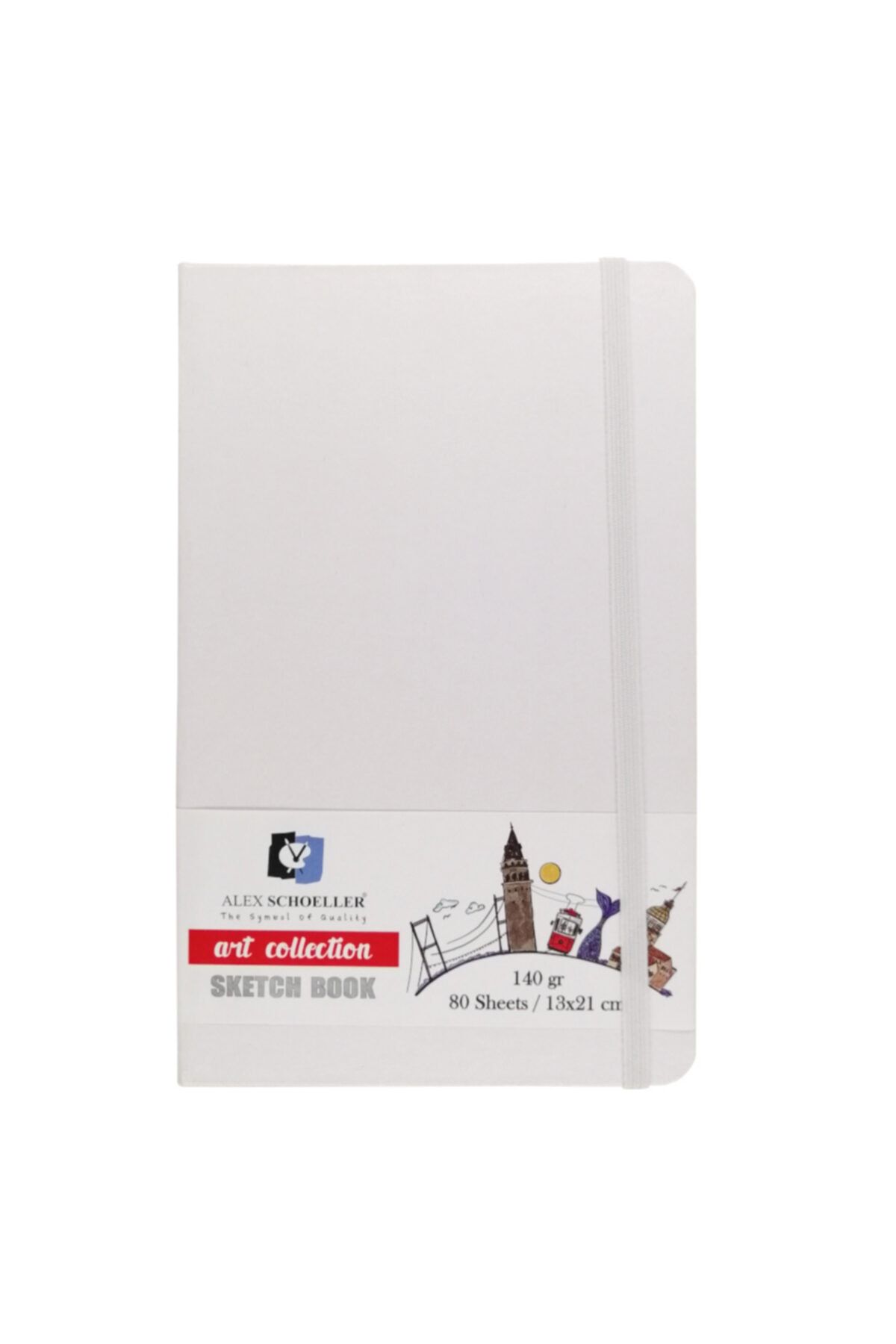 Alex Schoeller Sketch Book Sert Kapak Eskiz Çizim Defteri 80 Yaprak 140 Gr 13x21 cm Beyaz