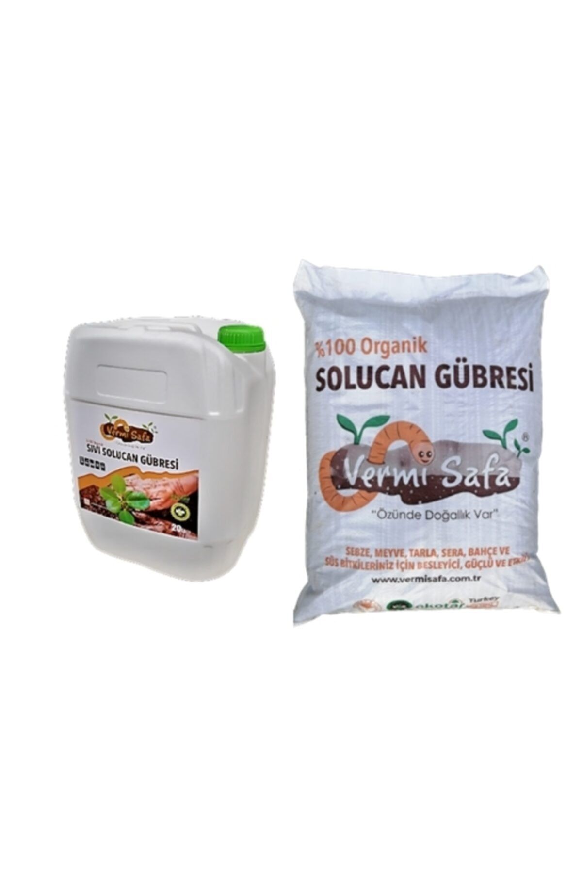 Vermisafa %100 Organik Solucan Gübresi 20 Kg Katı + 20lt Sıvı