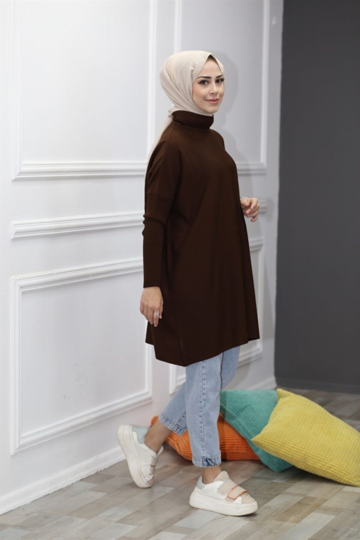 favoristore Yarım Boğazlı Triko Panço
