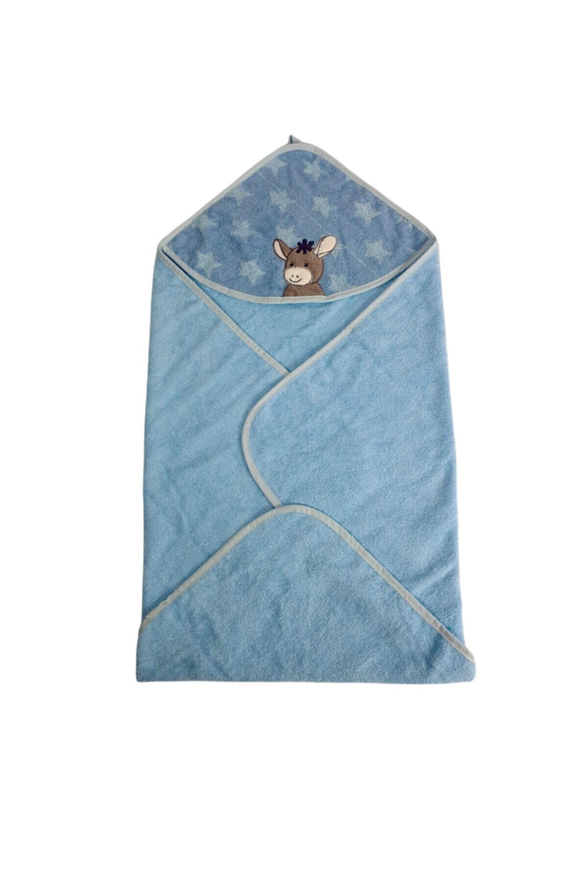 Sparrow Collection Bebek Havlu Kundak Mavi Renk