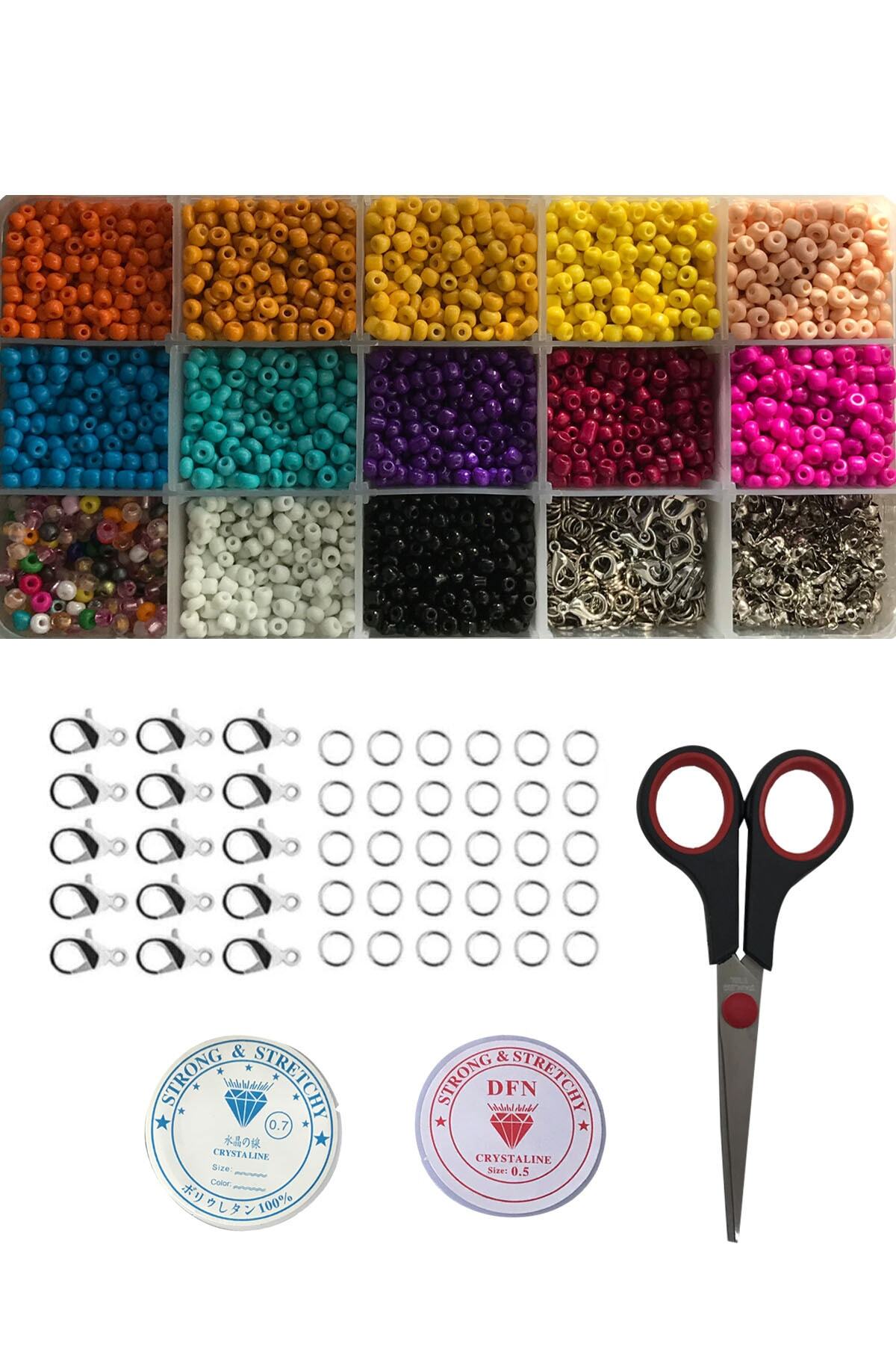 uniquehobby Kutulu Kum Boncuk Seti Kendi Takını Yapma Seti Takı Kutusu