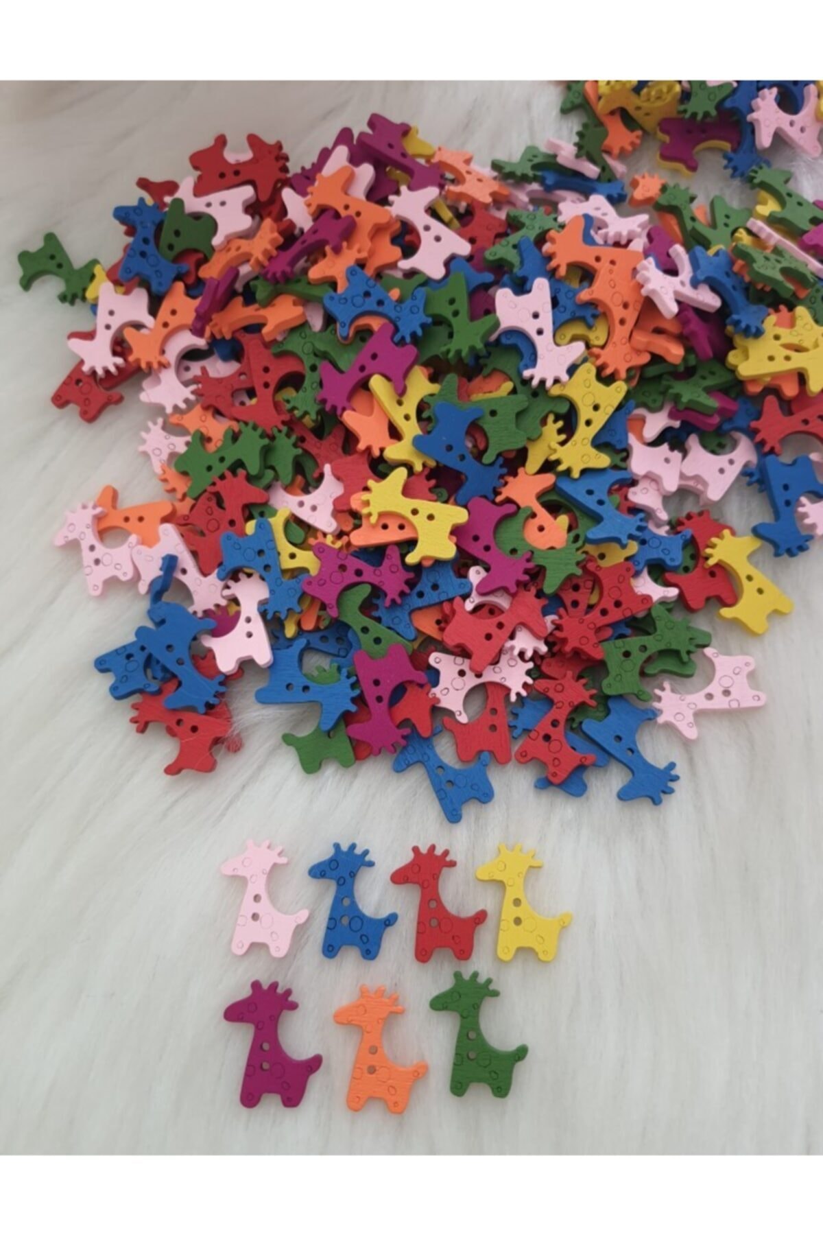 fundahobi 12 Mm Zürafa Ahşap Düğme