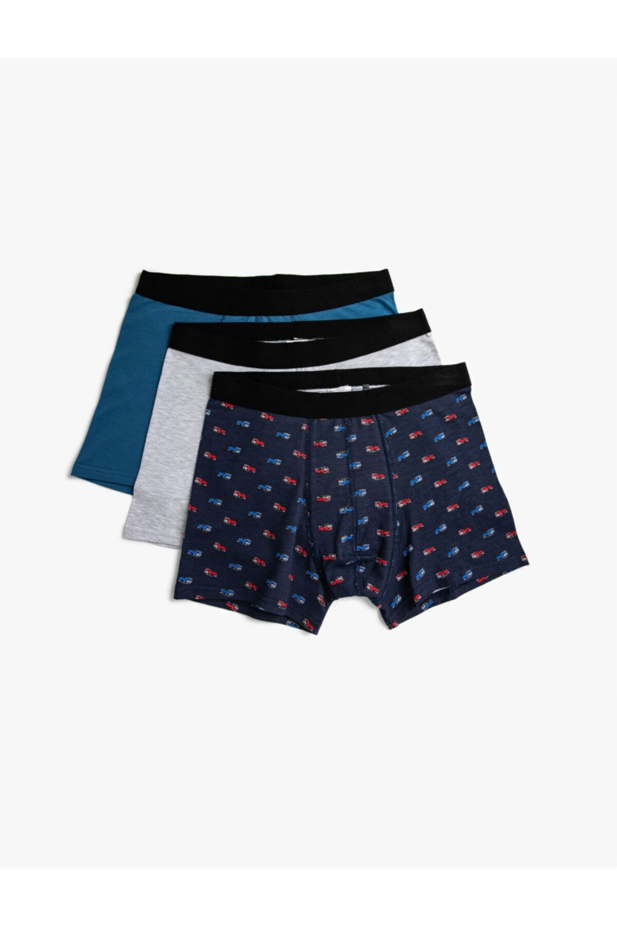 Koton Desenli Pamuklu Basic 3'lü Boxer Seti
