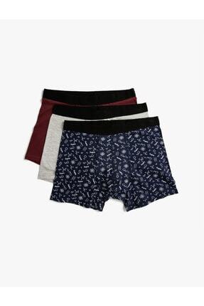 Koton Desenli Pamuklu Basic 3'lü Boxer Seti