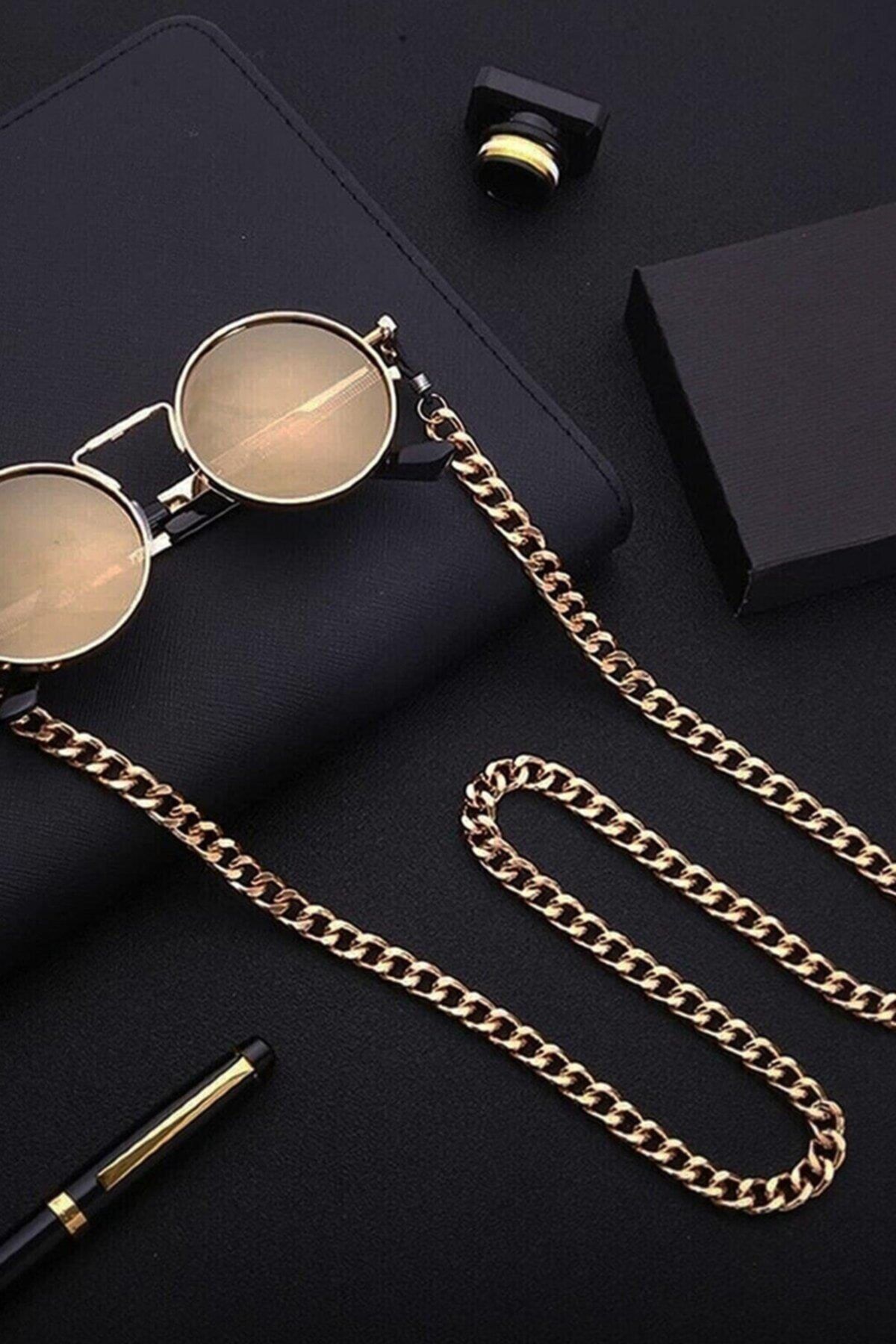 HUBAN Kadın Stylish Örgü Zincirli Şık Gözlük Aksesuarı
