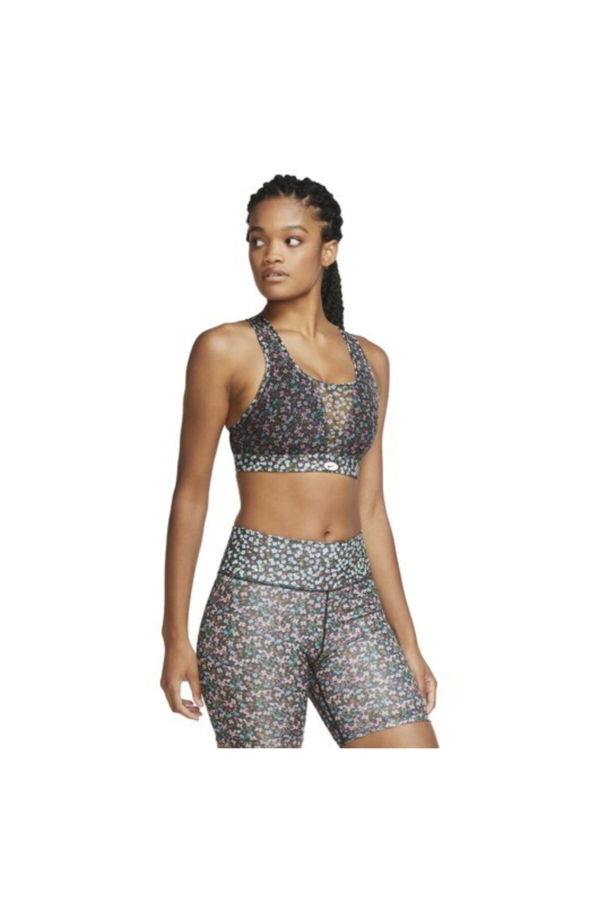 Nike Swoosh Printed Medium-support Sports Kadın Büstiyer Cu7392-010