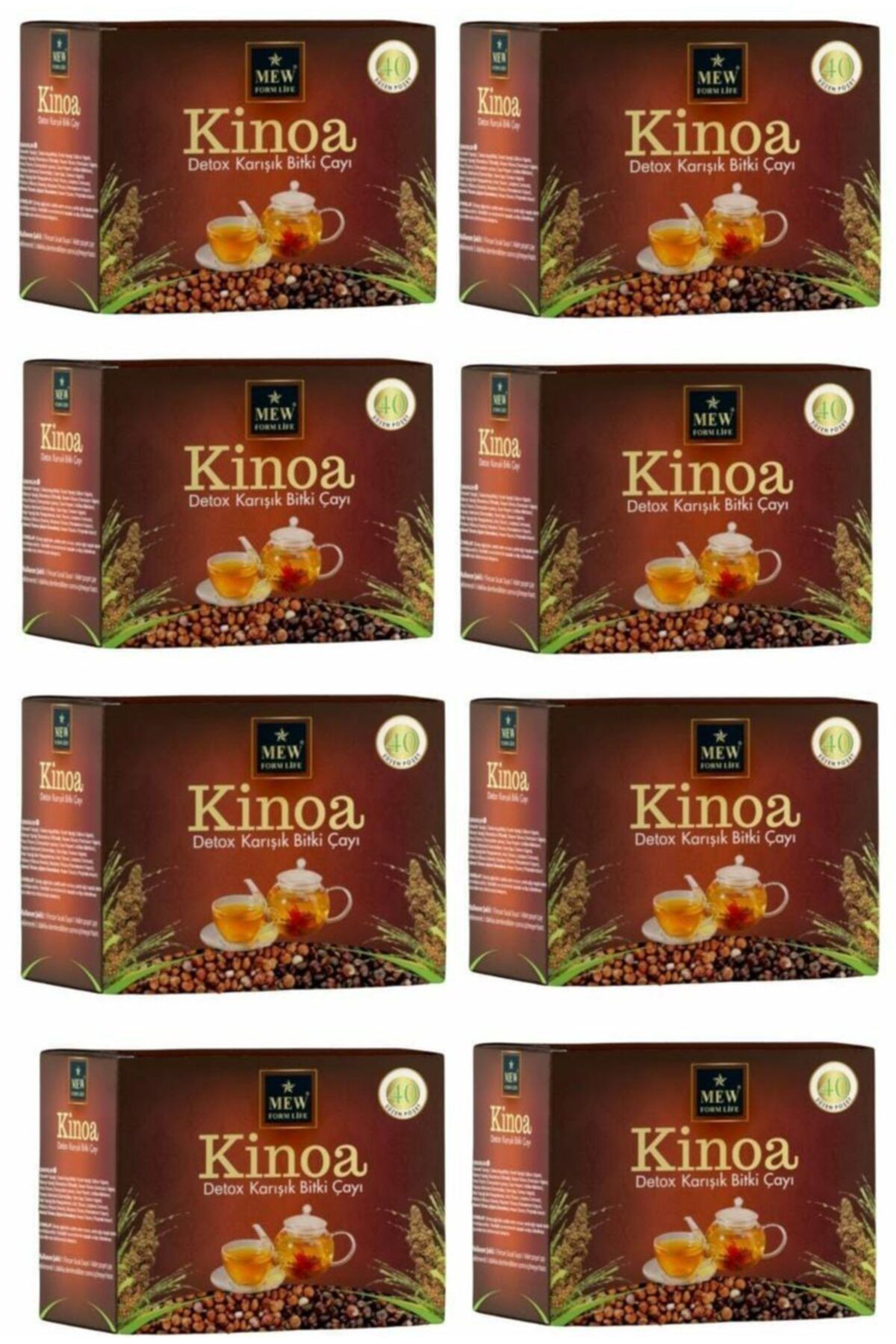 MEW KİNOA ÇAY Mew Form Life Kinoa Detox 40'lı Süzen Poşet 8 Paket