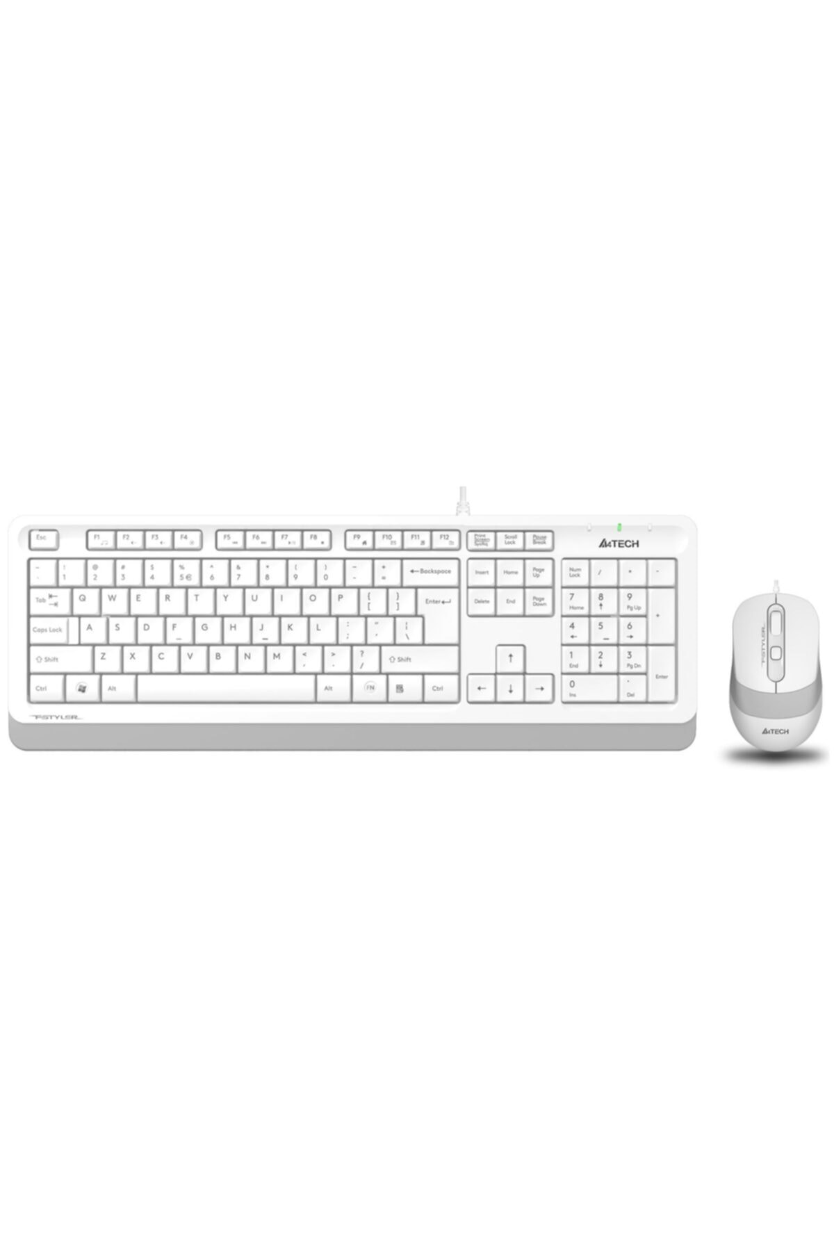 A4 Tech F1010 Usb Kablolu Q Klavye Mouse Set Beyaz