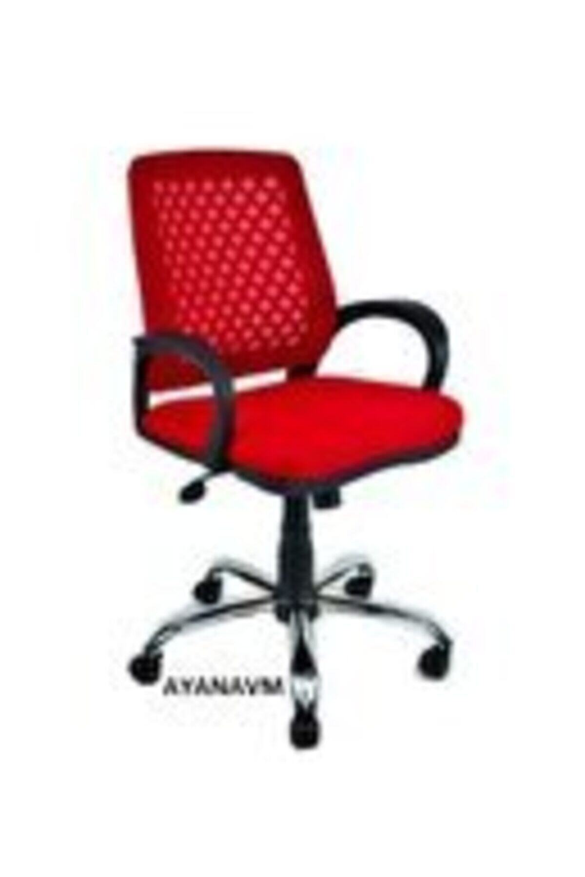 AYANAVM Kırmızı Petek Fileli Çalışma Sandalyesi