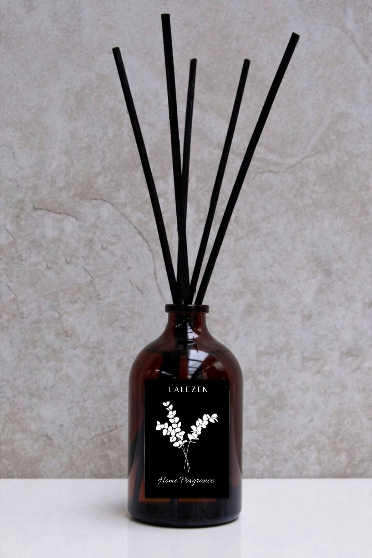LALEZEN Vanilya Kokusu Bambu Çubuklu Amber Cam Şişeli 100 Ml