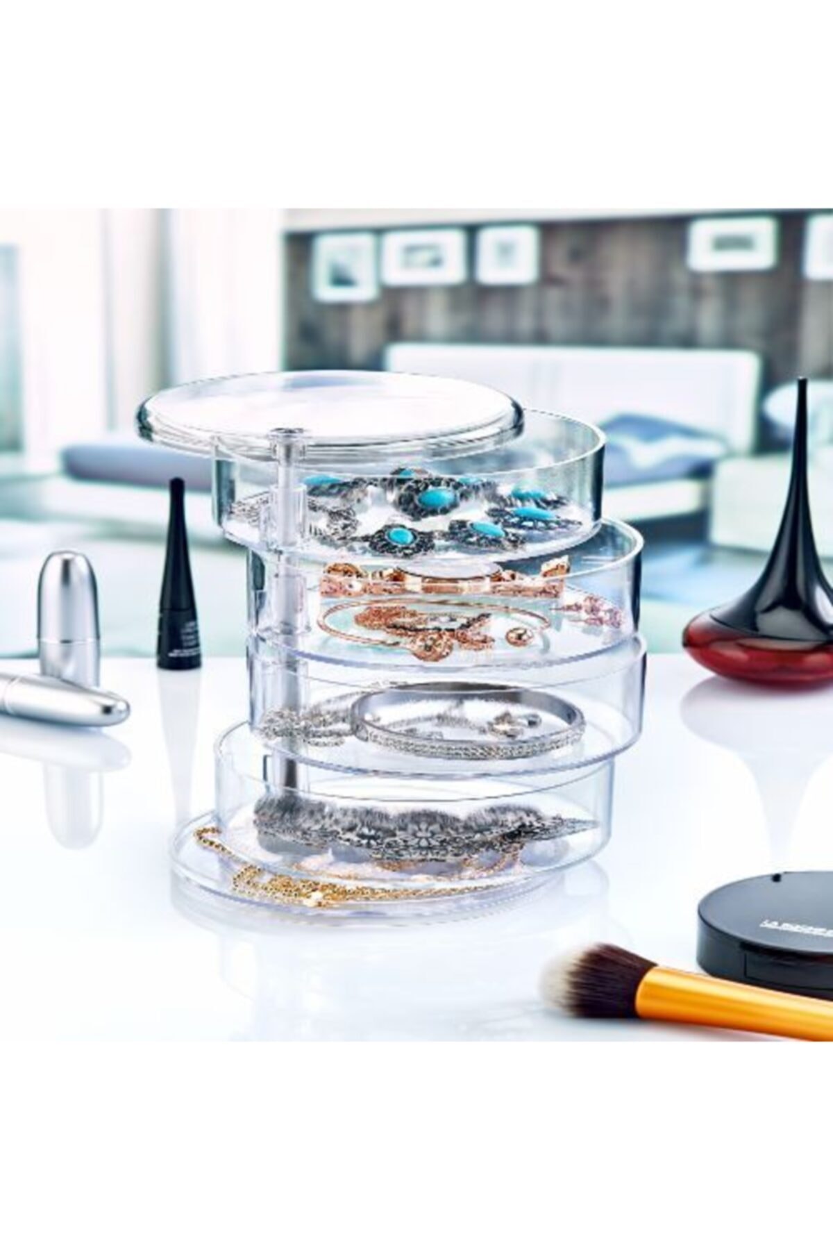 KAYAMU 4 Katlı Silindir Makyaj Organizeri