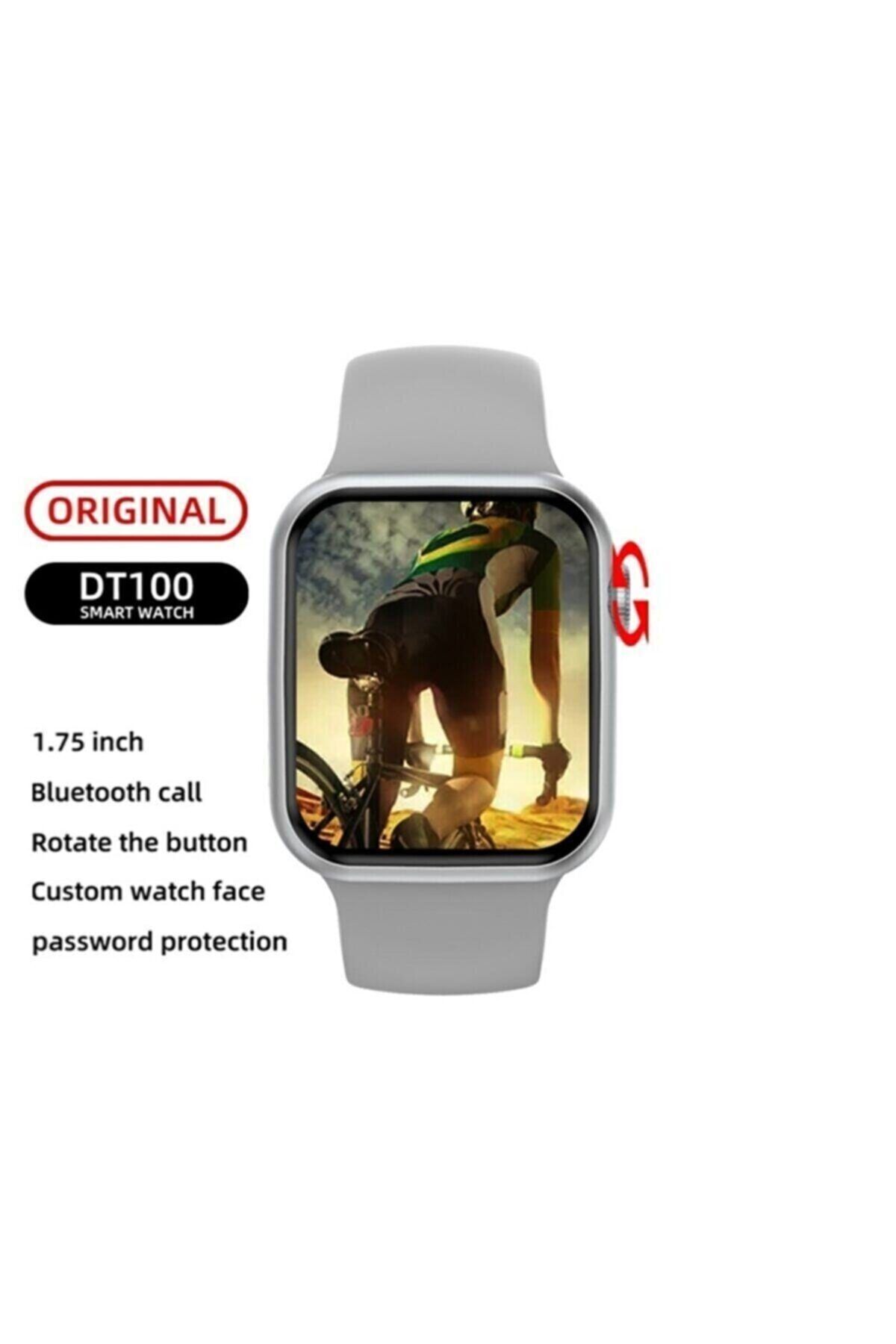 UO PAZAR Watch 7 Dt100 Plus Smartwatch 2021 Yeni Akıllı Ip67 Su Geçirmez Bluetooth Çağrı Android Ios Beyaz