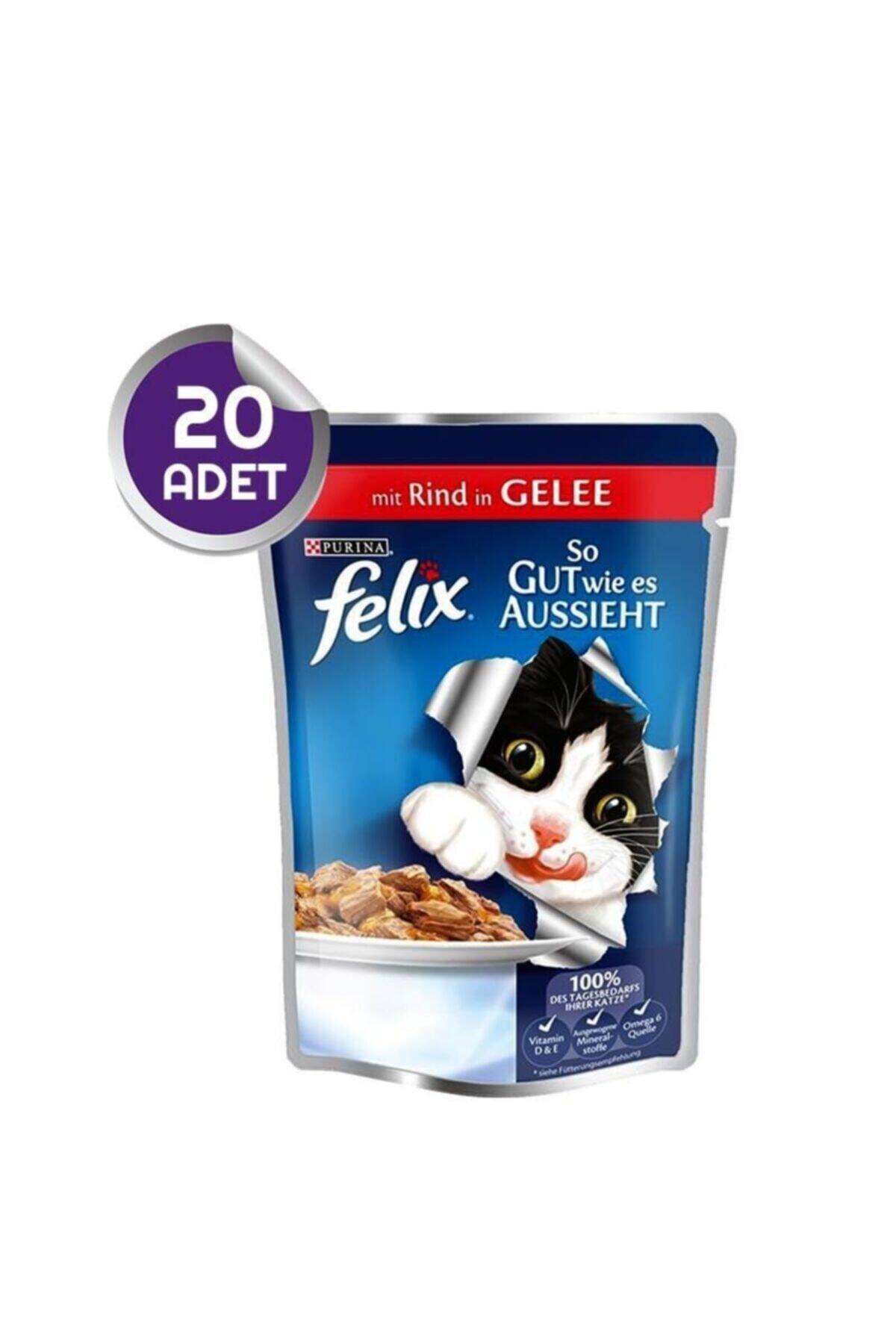 Purina Felix Felix Sığır Etli Kedi Yaş Maması 100 gr ( 20 Adet )