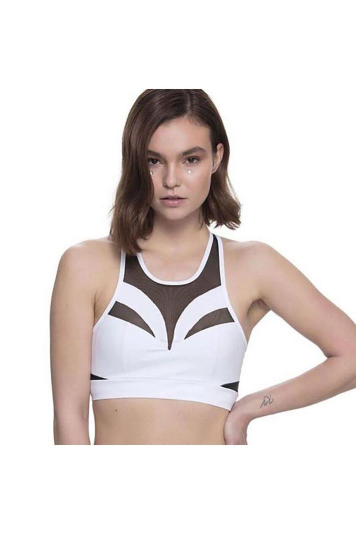 Nidasstore Tül Detaylı Beyaz Bra