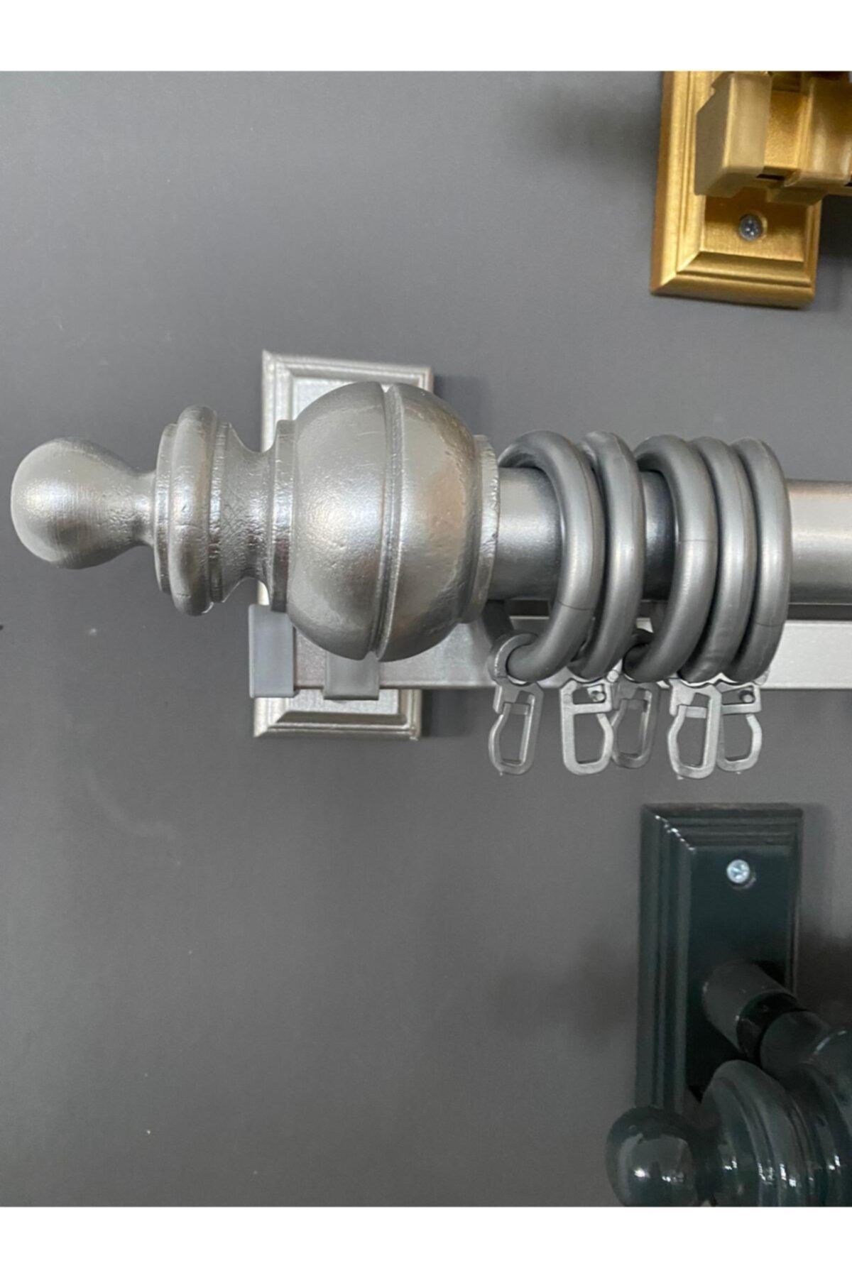 KİP PERDE & AKSESUARLARI Perde Silver Rustik Askı Borusu Ve Raylı Takım 200 cm