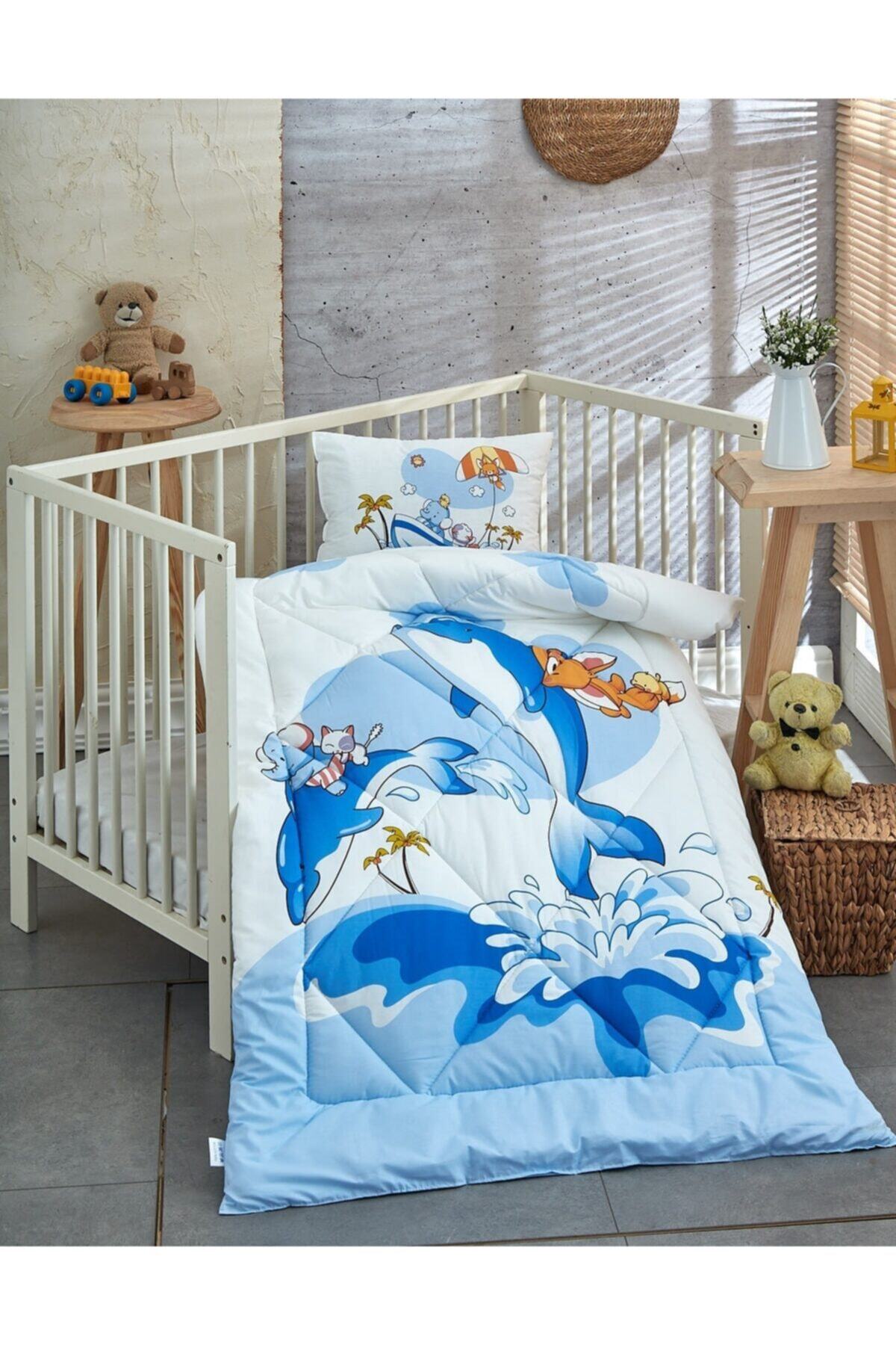 Komfort Home Baskılı Bebek Yorgan Seti %100 Pamuk Silikon Dolgu /b1