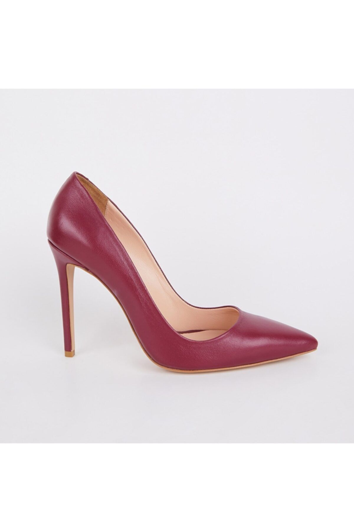 Jabotter Hemera Bordo Deri 10 Cm Stiletto