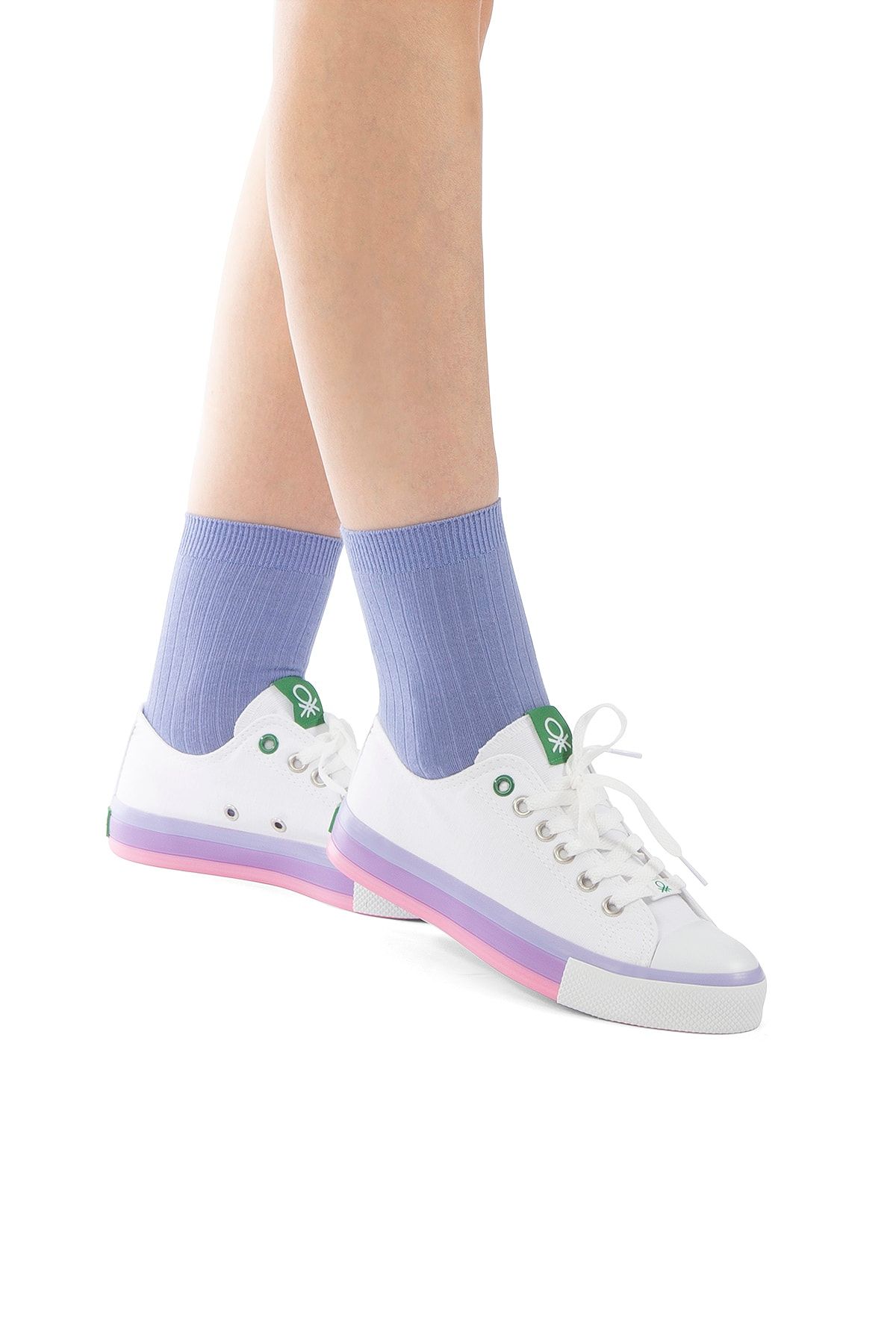 Benetton BN-30542 Kadın Spor Ayakkabı Beyaz-Lila