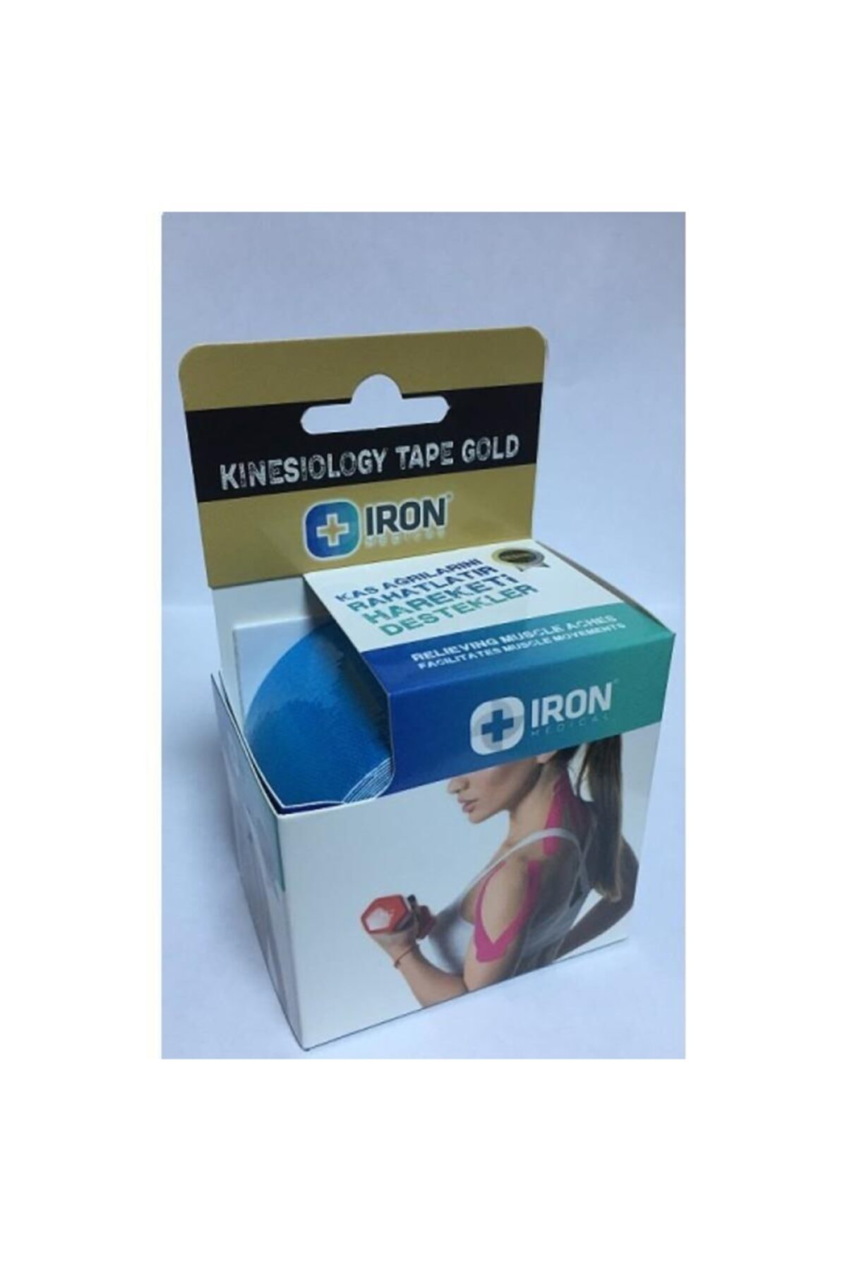 IRON Kinesiology Tape Gold 5cm X 5 M Ağrı Bandı Mavi