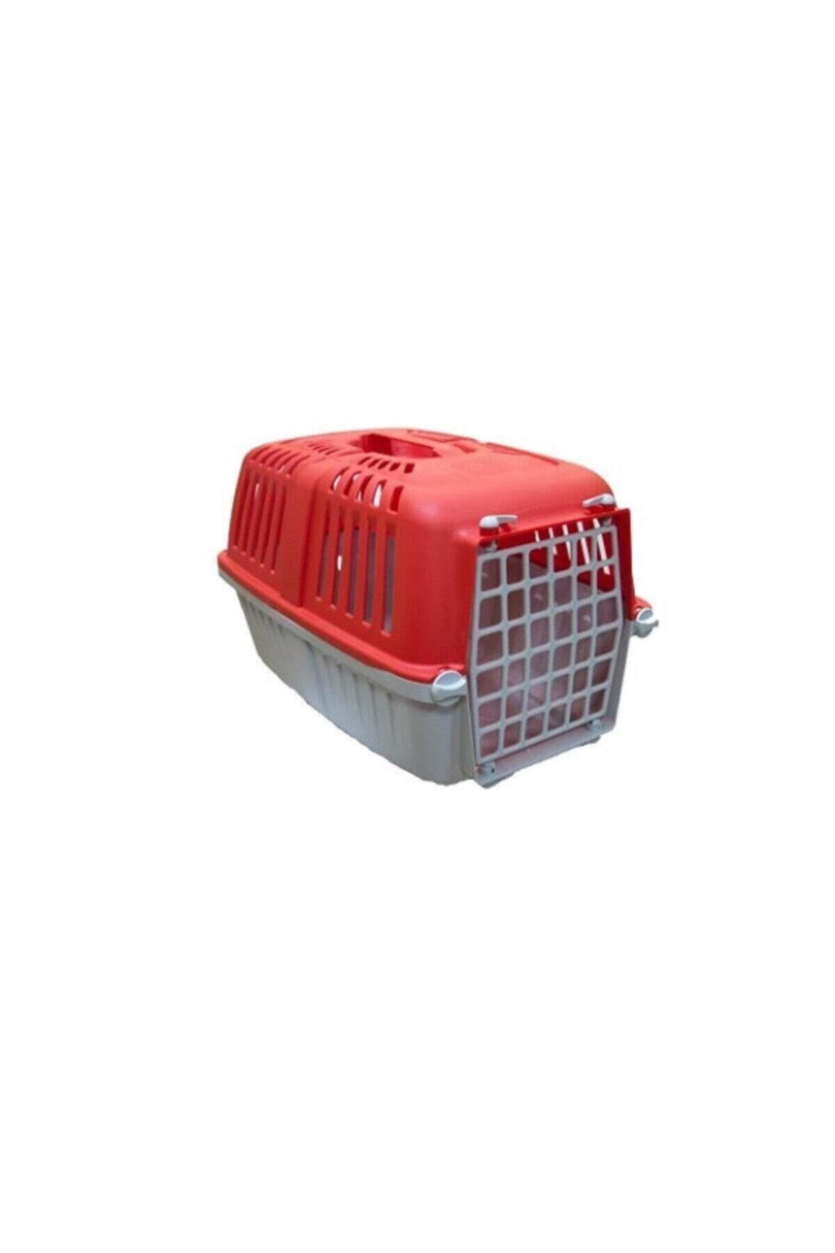 MİO Plastik Kapaklı Kedi Köpek Taşıma Kabı Kırmızı Renk