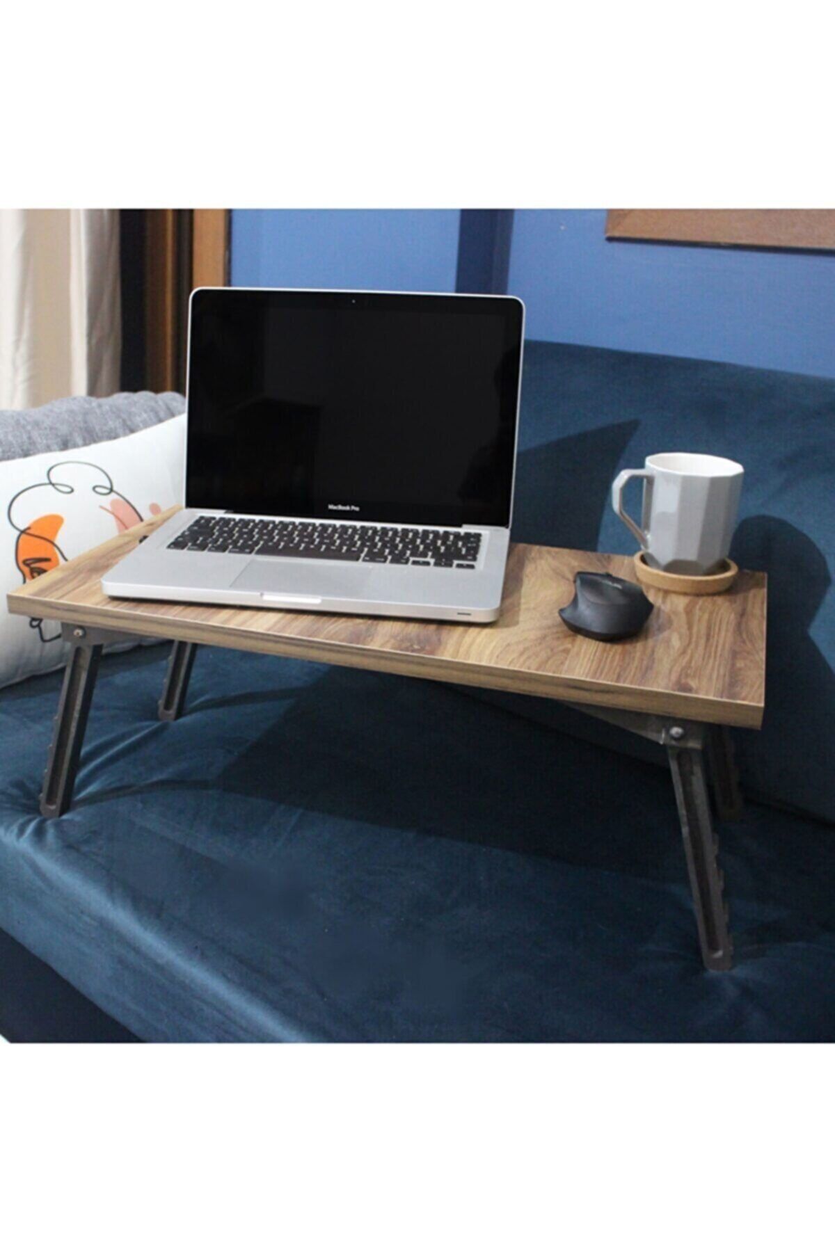 meDDex Katlanır Laptop Masası Çalışma Yatak Kahvaltı Masası 55x30 Cm