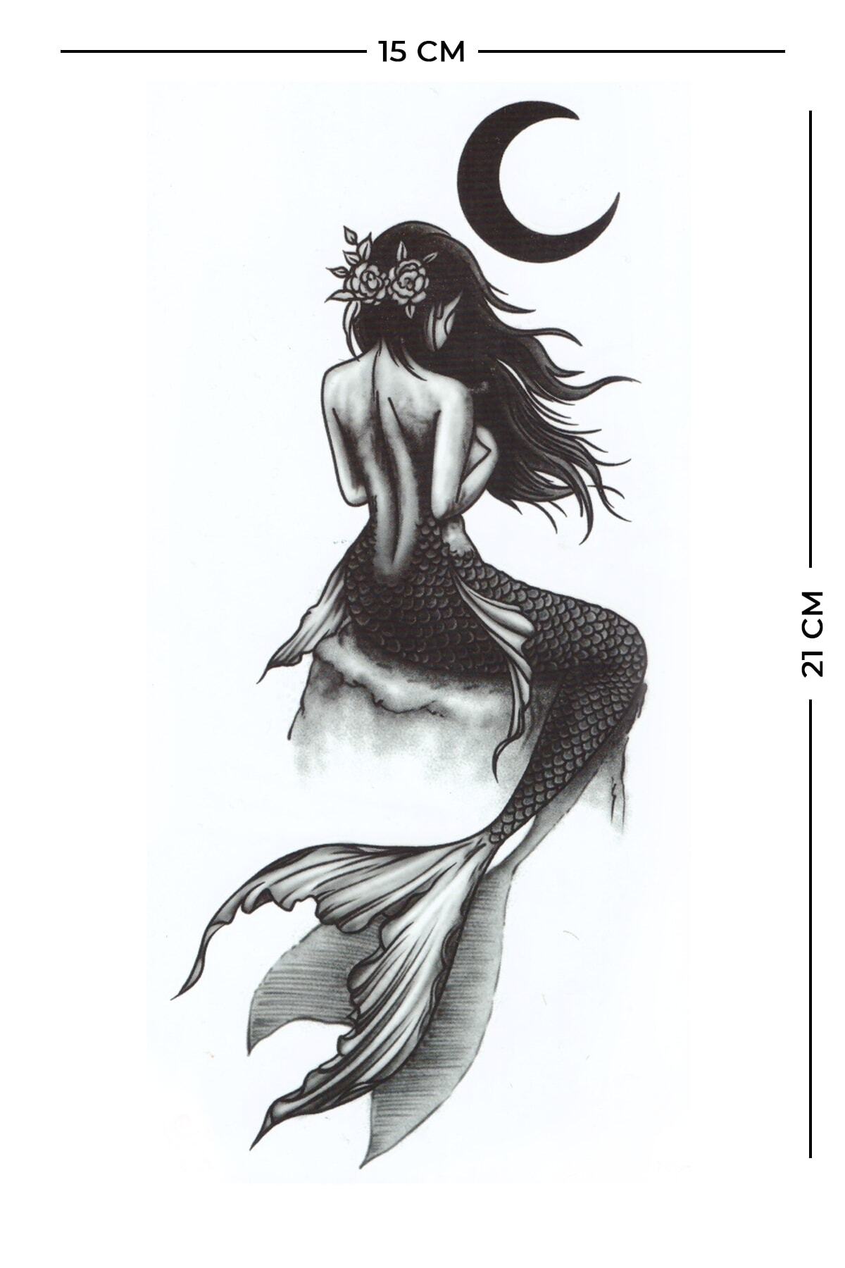 Store&Tattoo Deniz Kızı Geçici Dövme Orta Boy 21x15 Cm