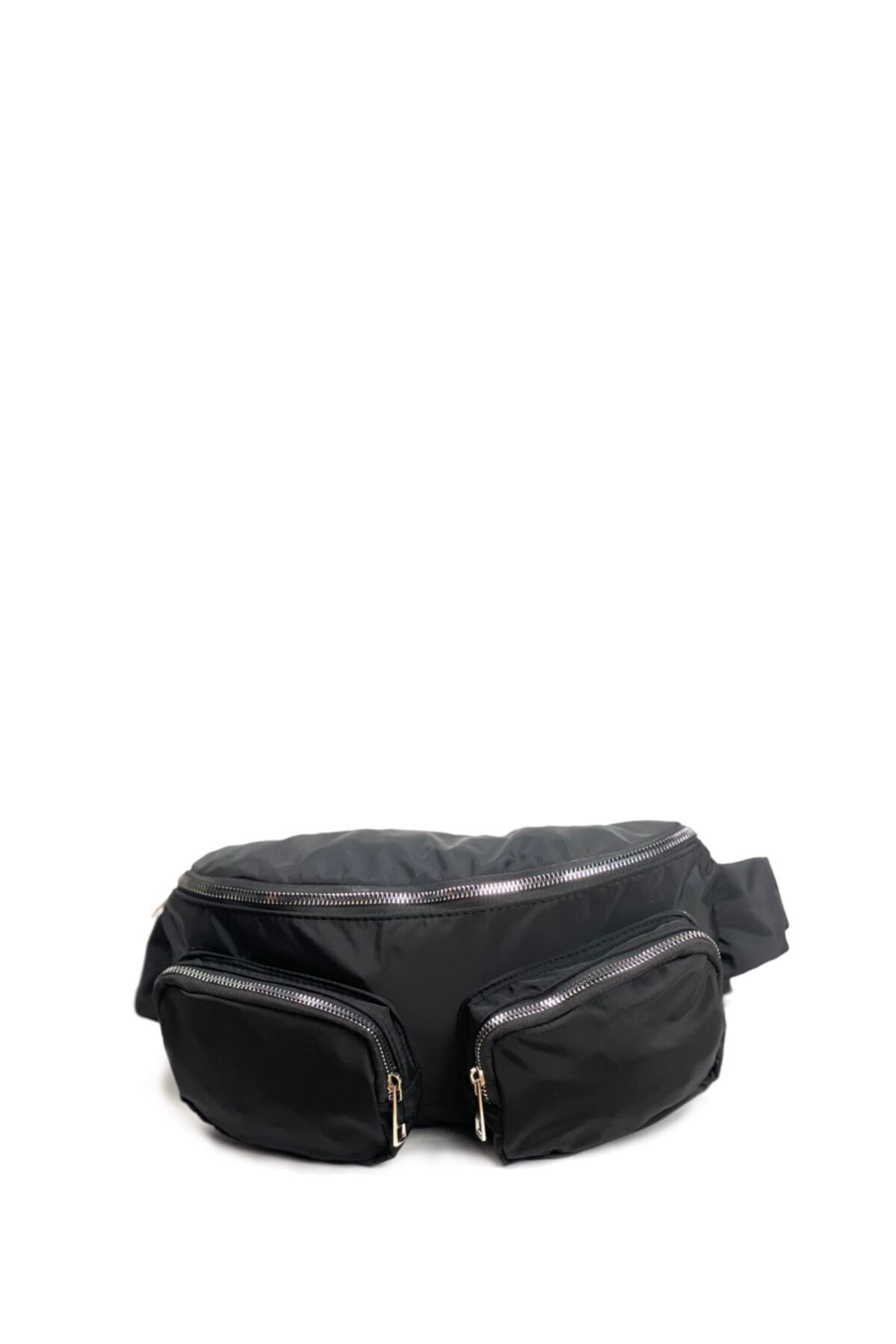 YZK Collection Siyah Kumaş 3 Bölmeli Omuz Ve Bel Çantası