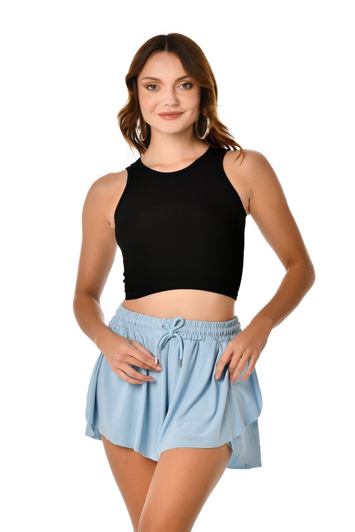 Steve Wolls Kadın Siyah Yüzücü Crop Top