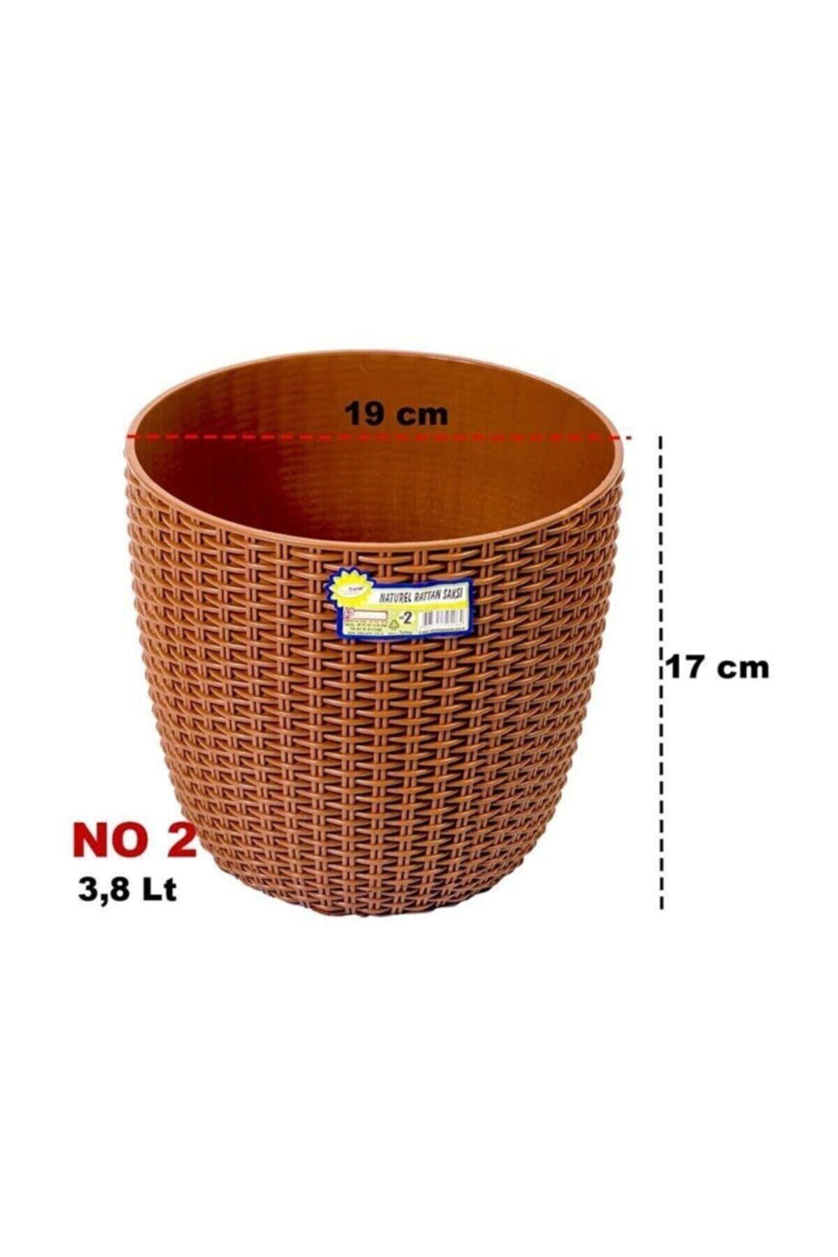 Hak Plastik Rattan Desen Saksı No 2 Çiçek Saksısı