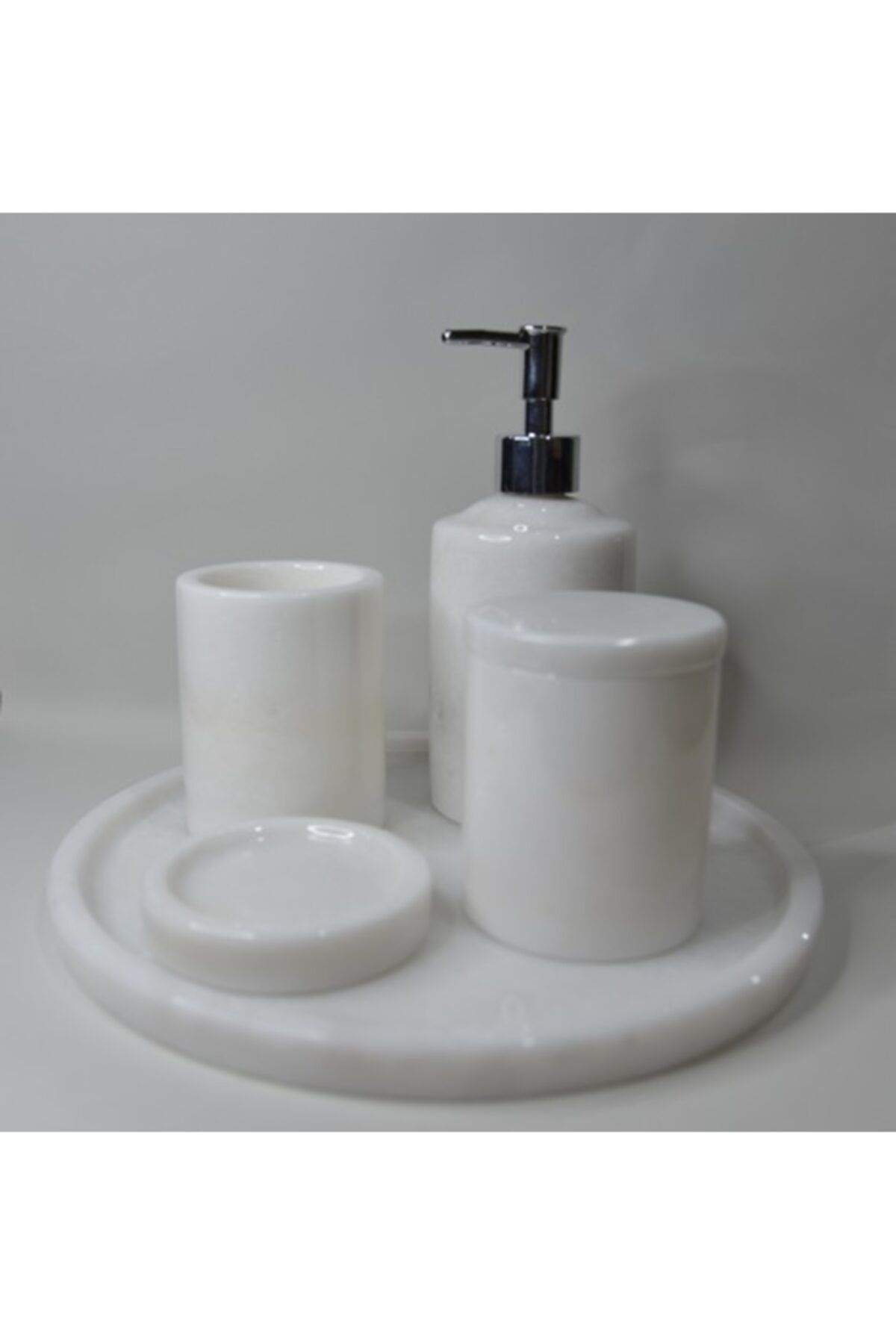 RendaHome 5li Beyaz Mermer Banyo Seti