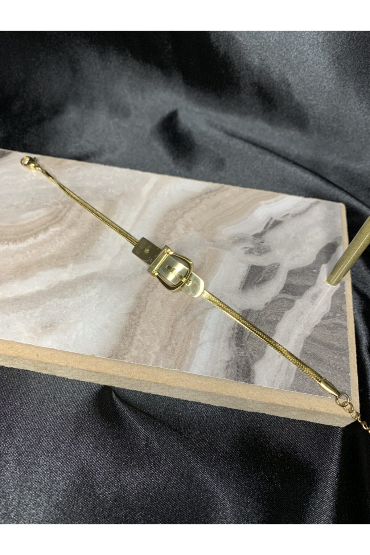 ARSLAN JEWELRY Kemer Tokası Detaylı Çelik Bileklik