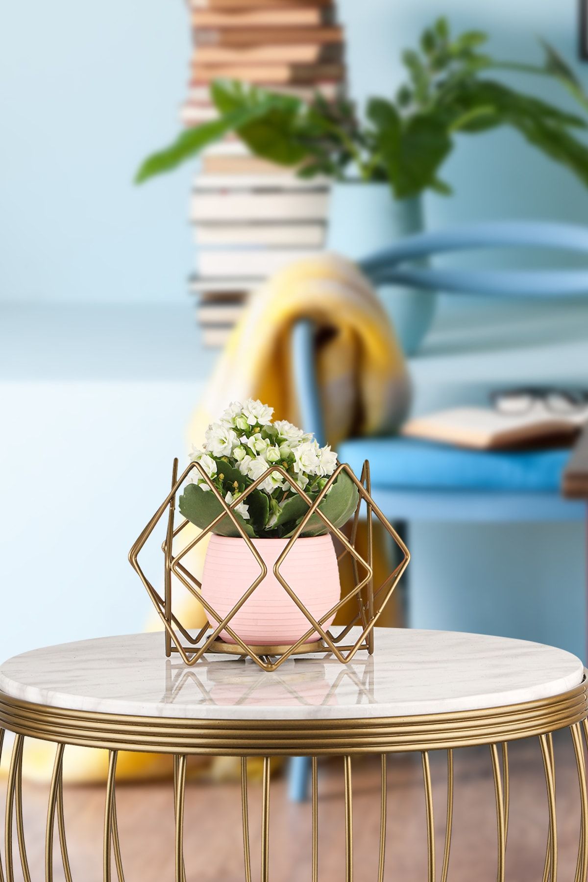 Begüsa Dekoratif Saksılık Eskitme No:4 Pembe Saksı + Hediyeli