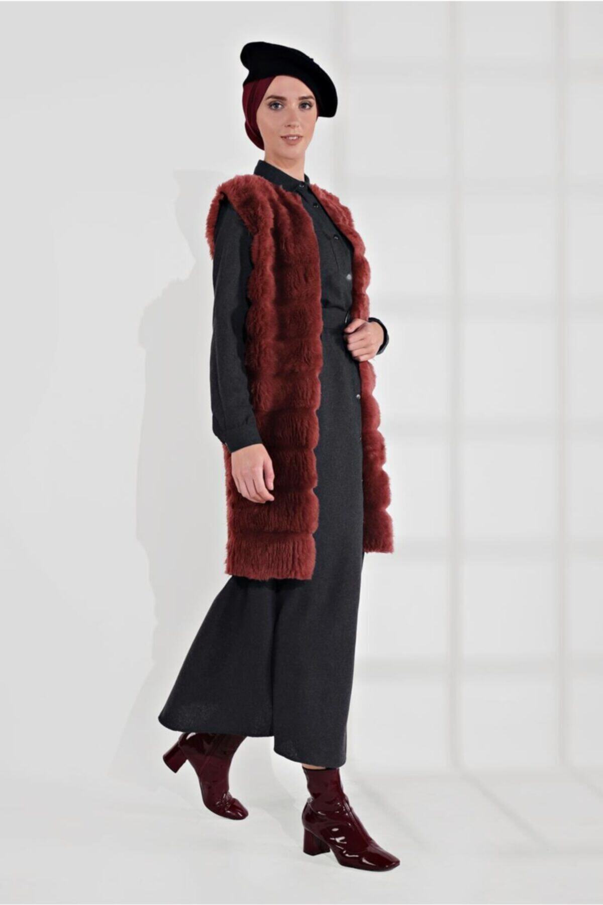 TRENDTESETTÜR Pamuklu Peluş Yelek 1704