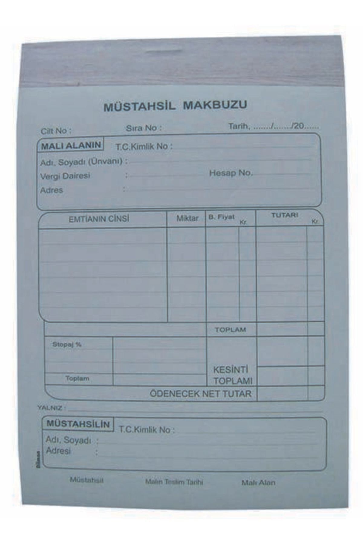 Dilman Müstahsil Makbuzu Otokopili