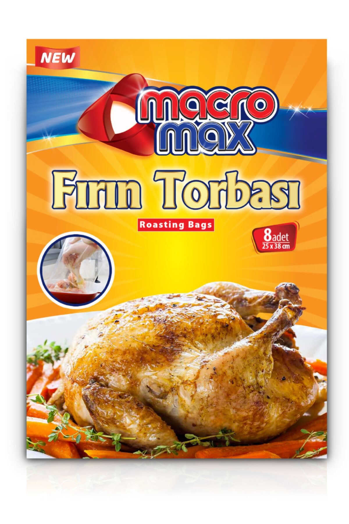 MACROMAX Fırın Torbası 8 Adet 25x38 cm
