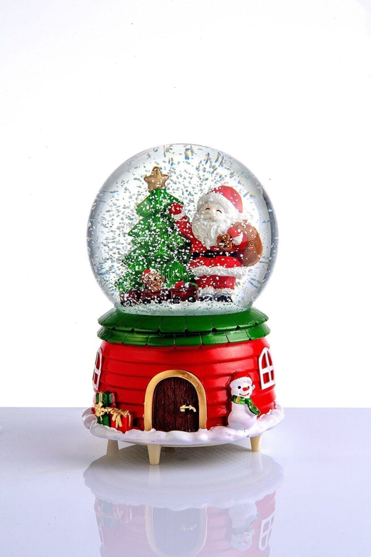 Poly Büyük Boy Kar Taneli & Müzikli Noel Baba Kar Küresi