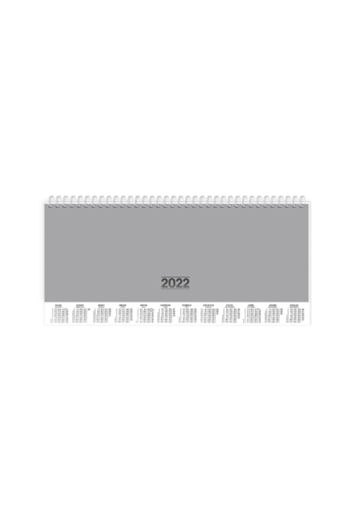 KESKİN COLOR Haftalık Plastik Kapak Spiralli Masa Ajandası Antrasit 12x33,5 Cm 2022 Yılı