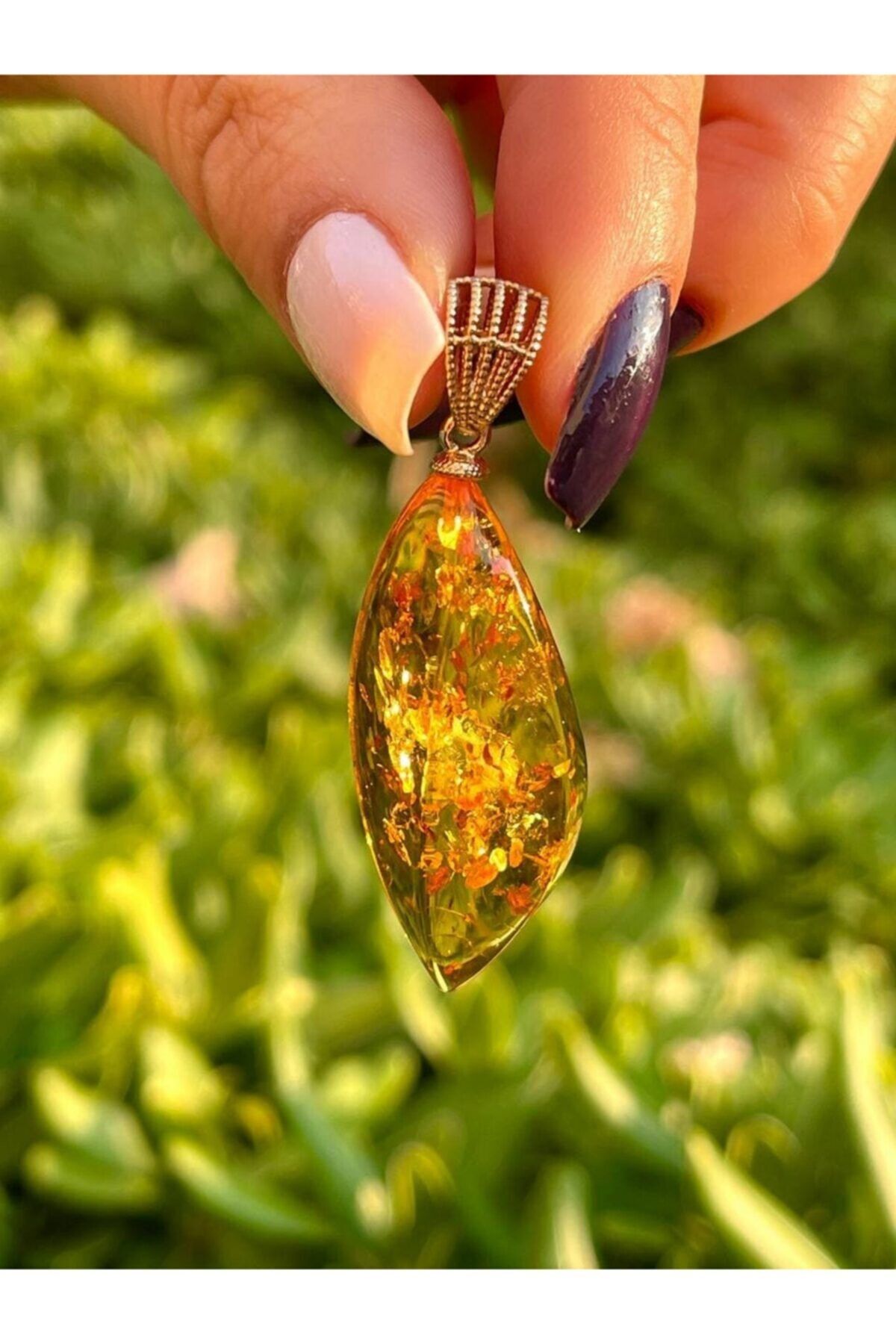 Agate stone Doğal Turuncu Dikey Oval Kesim Kehribar Kolye Ucu