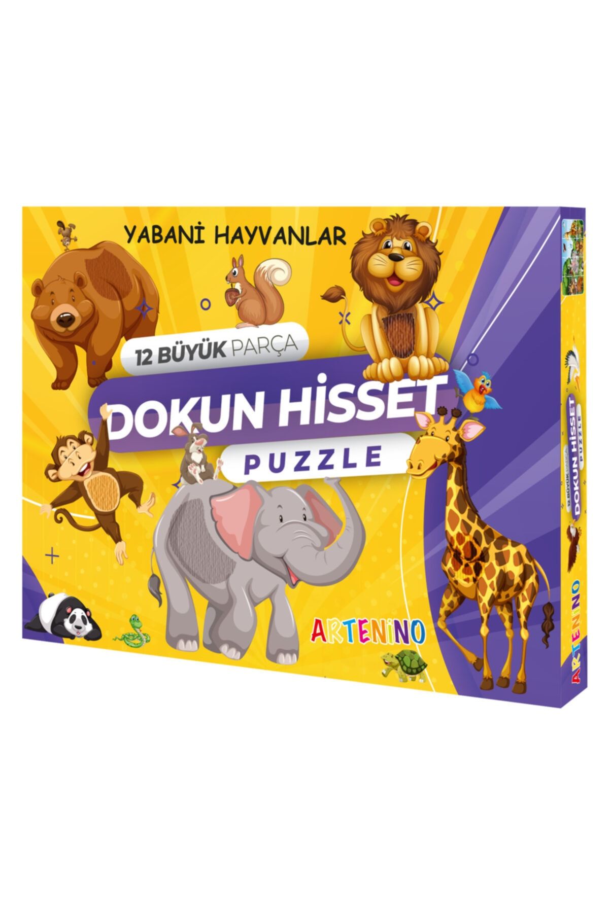 Artenino Yabani Hayvanları 12 Büyük Parça Dokun Hisset Puzzle