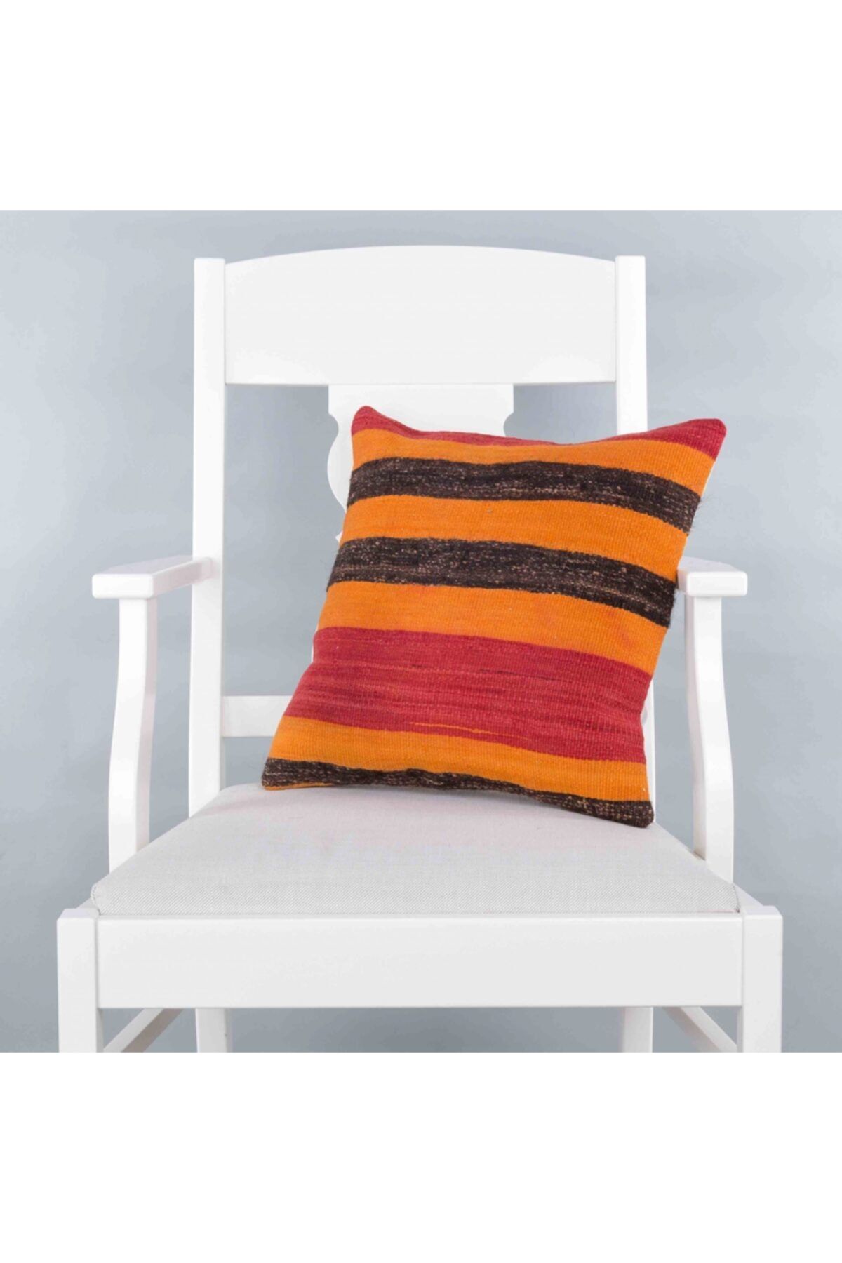 Bespoky Pillow Cover 40x40 cm Nostaljik Yün Pamuk El Dokuma Yastık Kılıfı