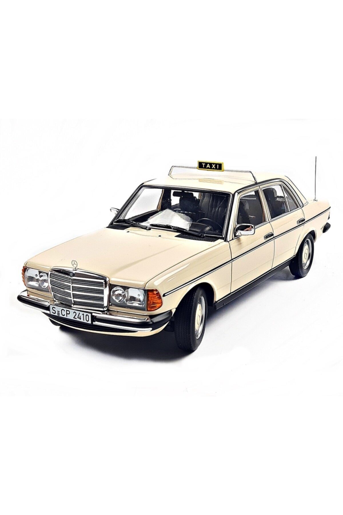Norev B66040670 1/18 Mercedes Benz 200 W123 Taxi 1980 Ivory, Sergilemeye Hazır Metal Araba Modeli