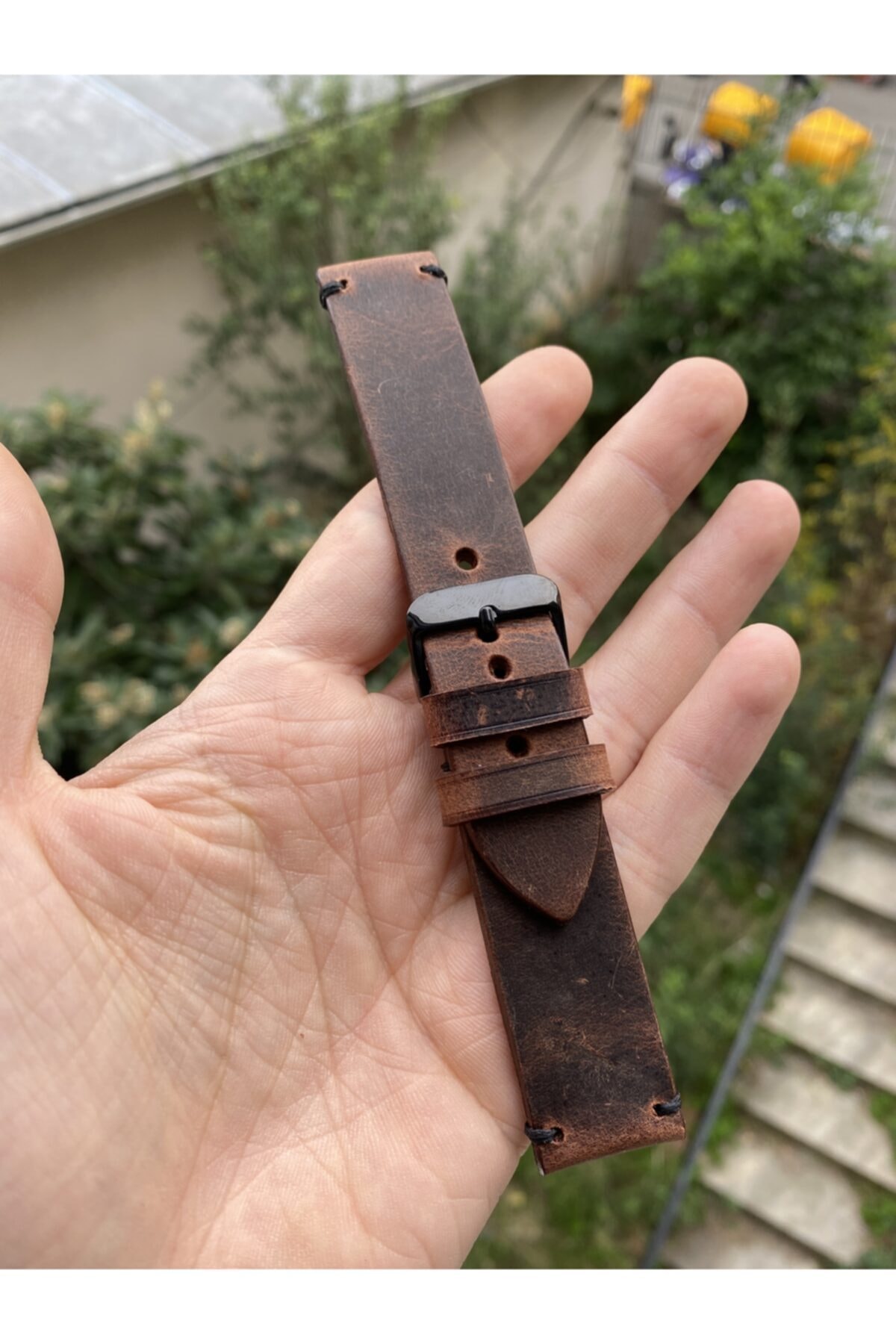 Yaydan Deri Aksesuar 24mm Kahverengi Crazy Deri Kordon