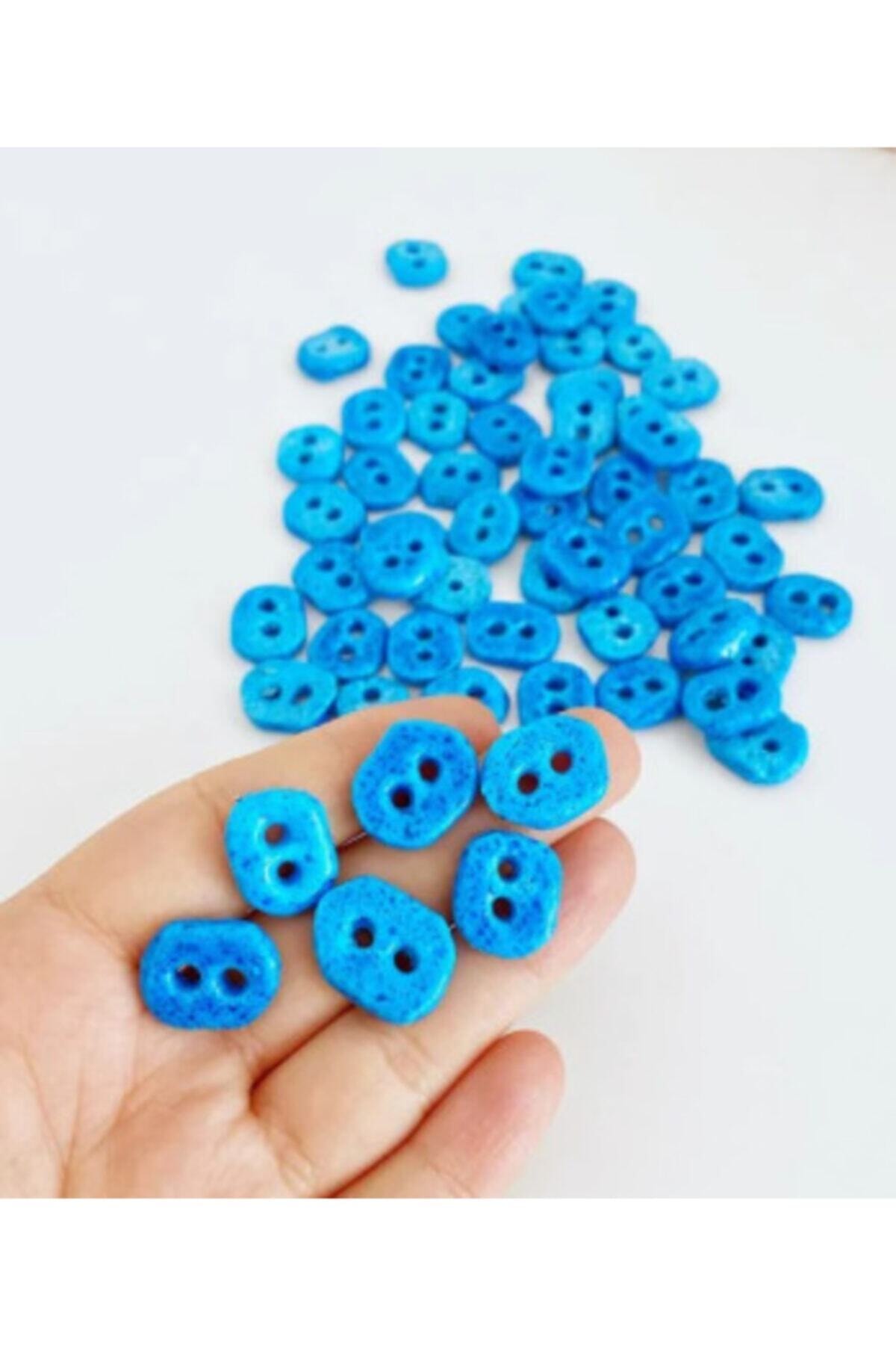 Lade Iki Gözlü Süryani Doğal Taş Nazar Boncuğu 5 Adet