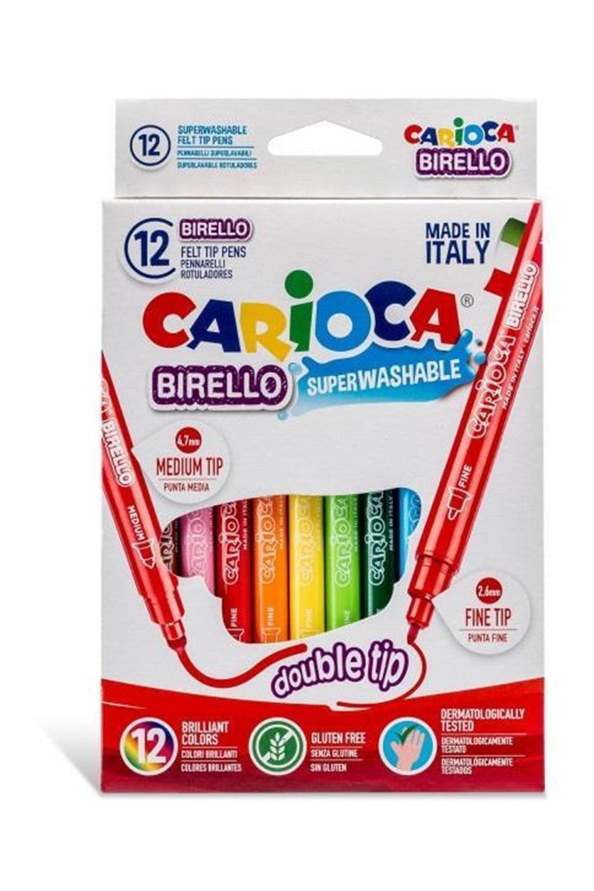 CARIOCA Marka: Carioca 12 Renk Çift Uç Keçeli Kalem 41457 Kategori: Kuru Boya Kalemi